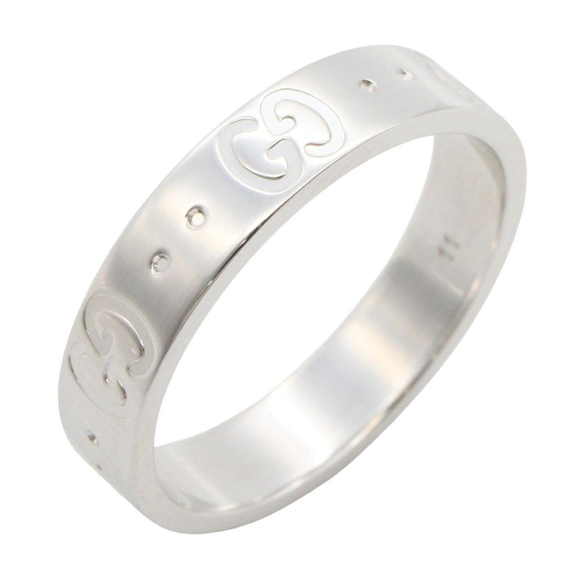 Gucci Silver White Gold (18K) Band Ring (Pre-Owned)