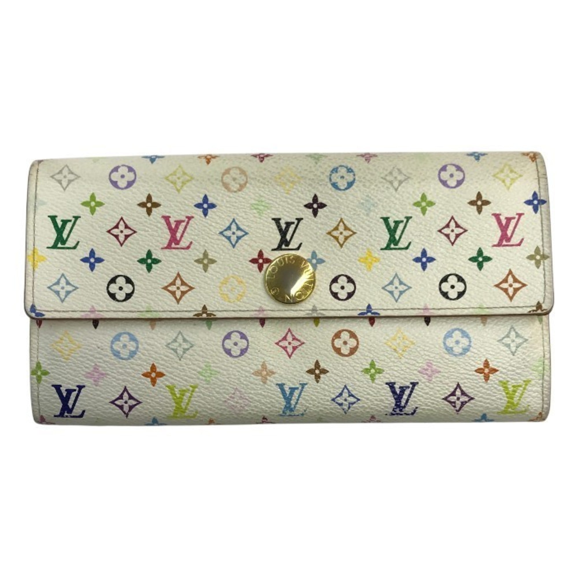Louis Vuitton Blanc Monogram Multi-Color White Monogram Multicolore Long Wallet (Bi-Fold) (Pre-Owned)