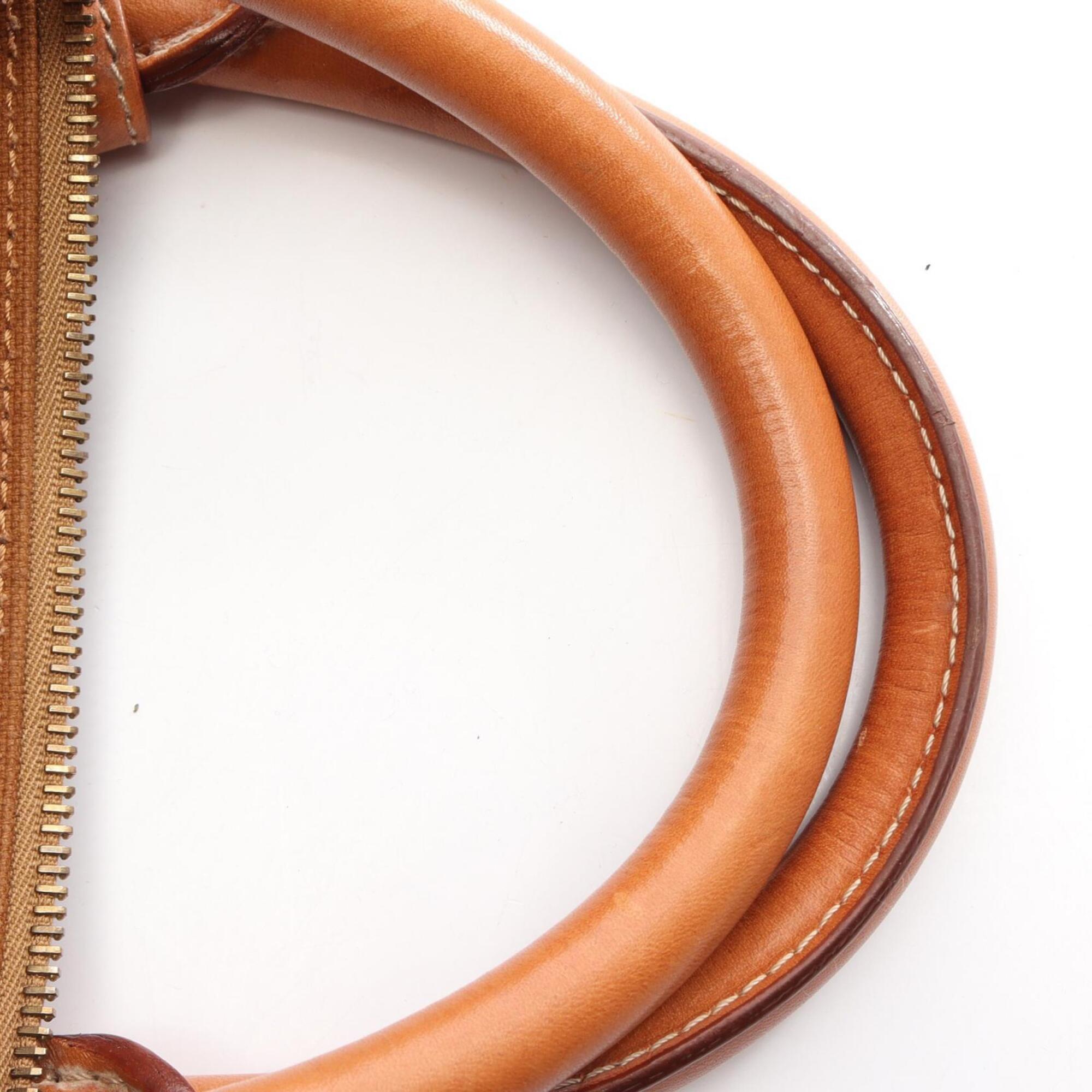 Celine Brown Coated Canvas Leather Boston Bag Handbag (Pre-Owned)