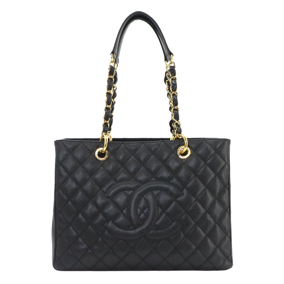 Chanel Matelasse Black Grained Calfskin Handbag Tote Bag (Pre-Owned)