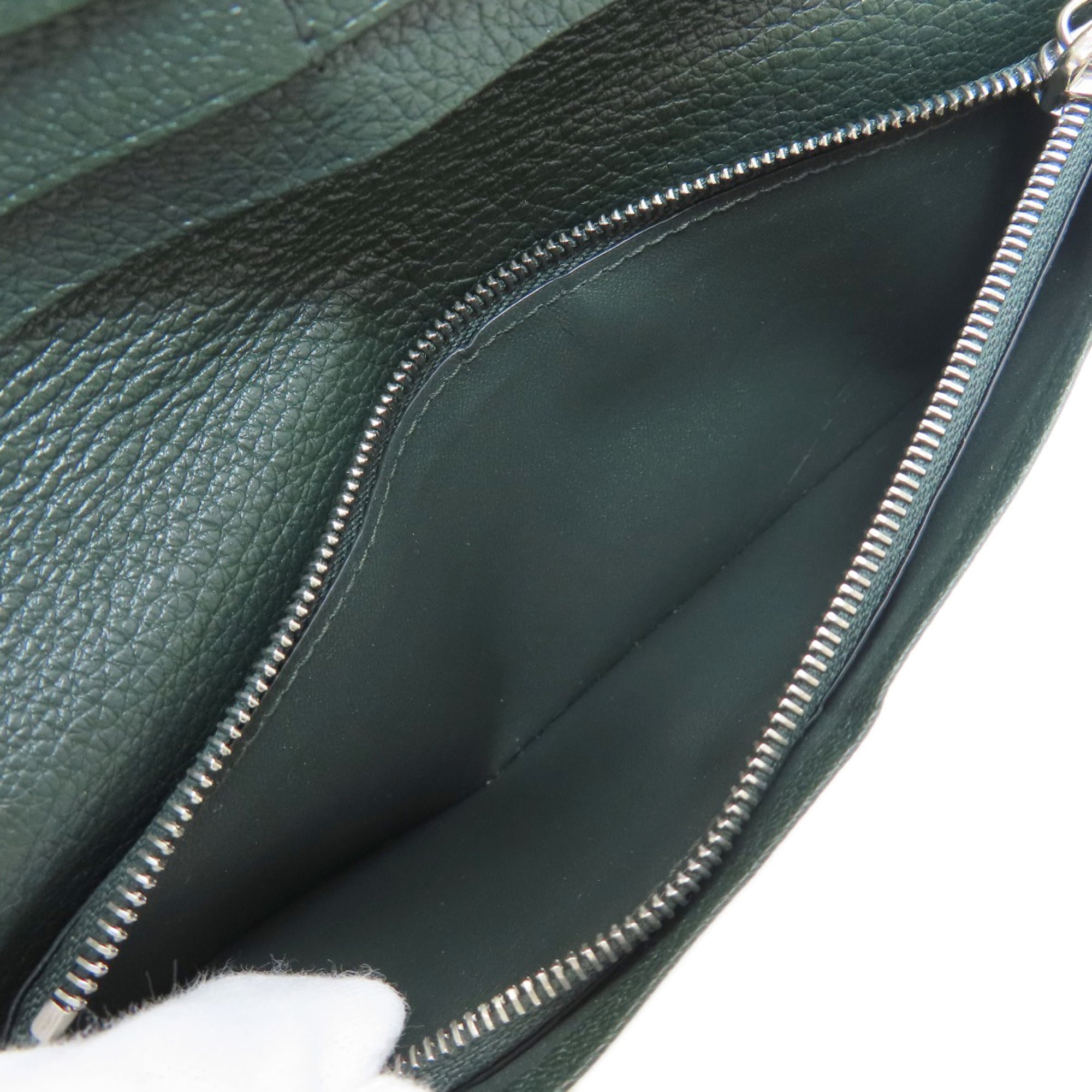 Dunhill Dark Green Leather Long Wallet (Bi-Fold) (Pre-Owned)