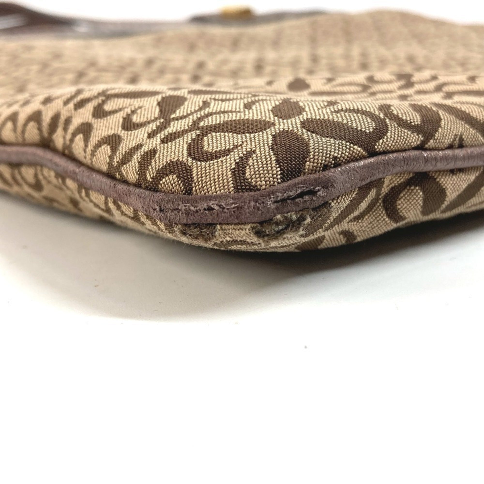 Loewe Brown Leather Canvas Shoulder Bag Tote Bag (Pre-Owned)