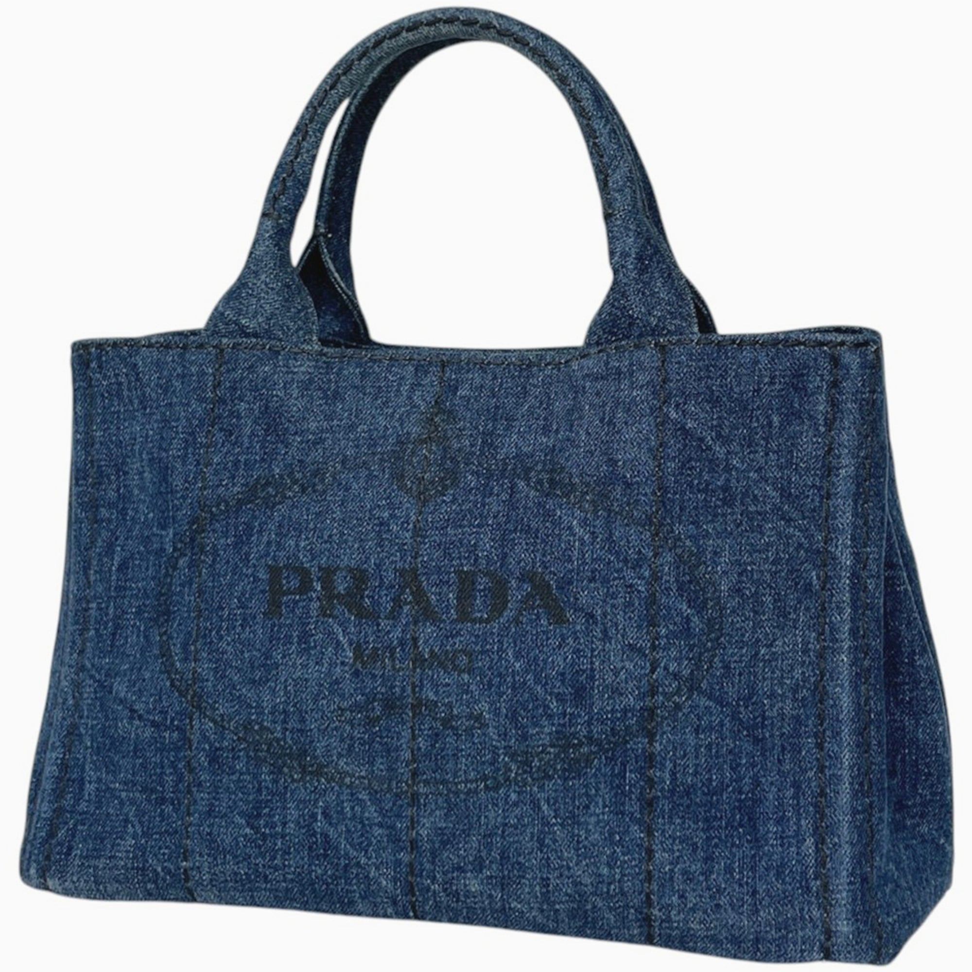 Prada Blue Canvas Tote Bag (Pre-Owned)