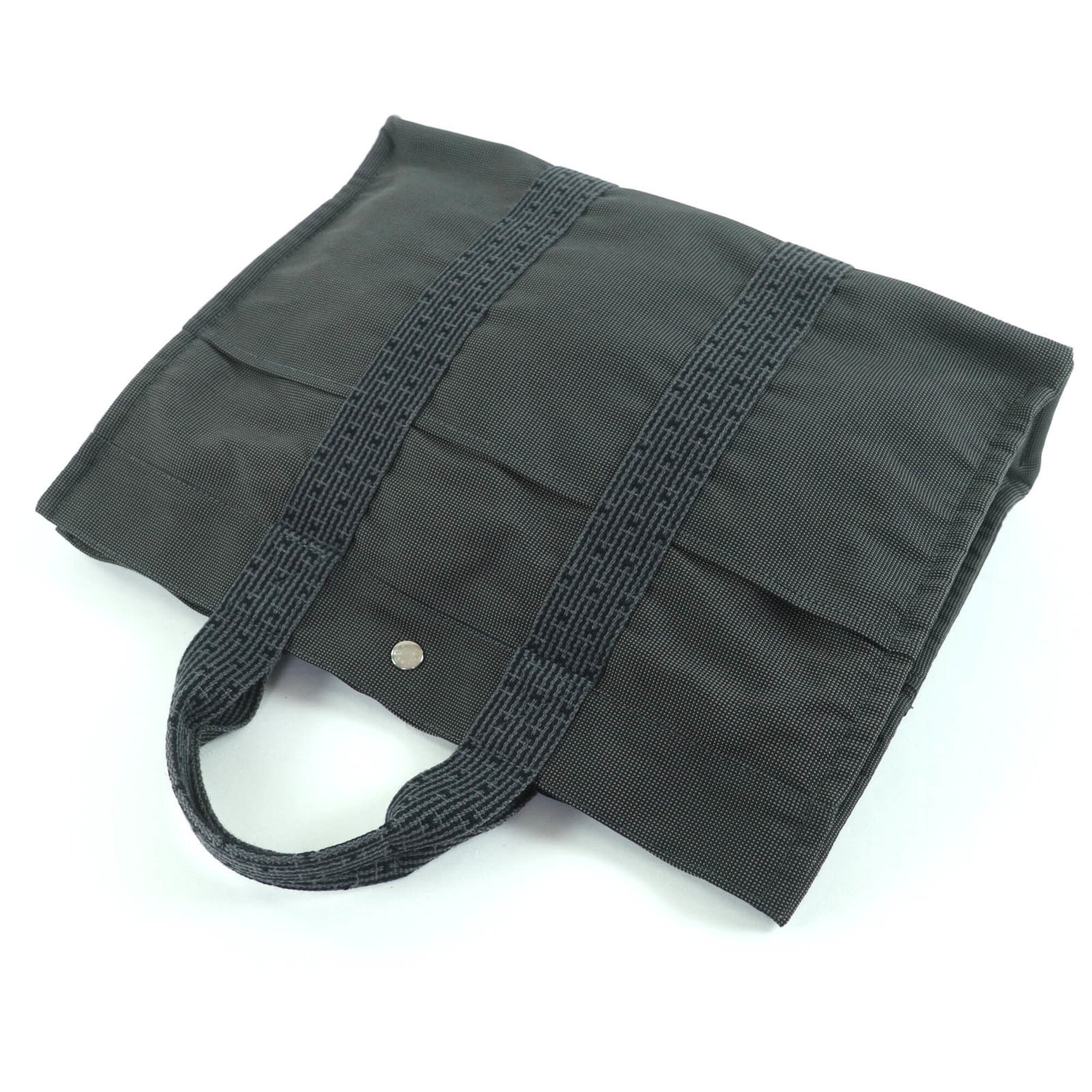 Hermes Her Line Gray Polyamide Polyester Handbag Tote Bag (Pre-Owned)