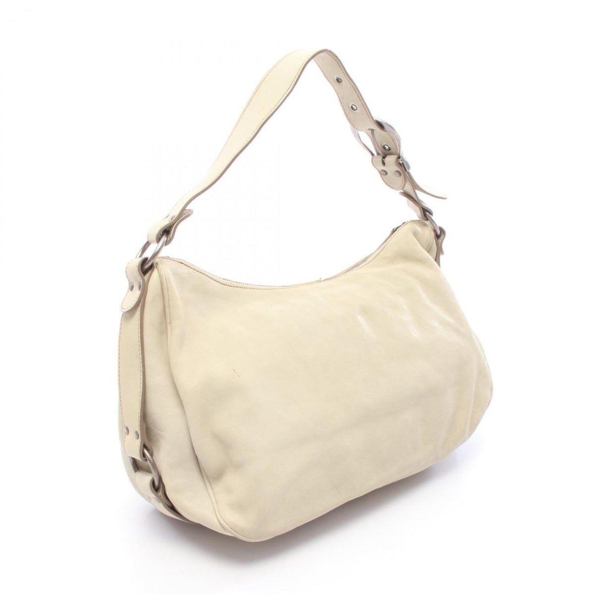 Christian Dior Brown Ivory Leather Handbag Shoulder Bag (Pre-Owned)