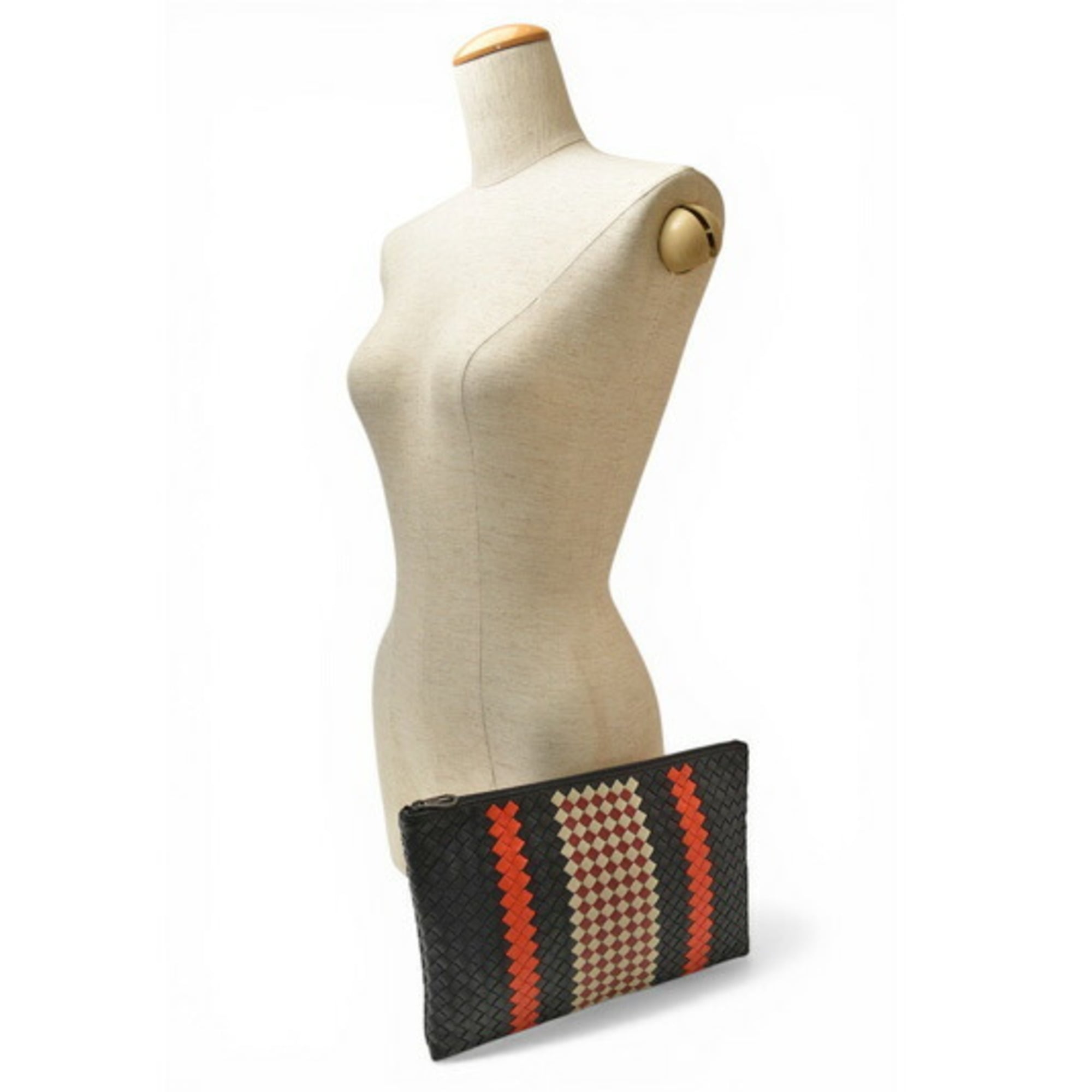 Bottega Veneta Intrecciato Mustard Leather Clutch Bag (Pre-Owned)