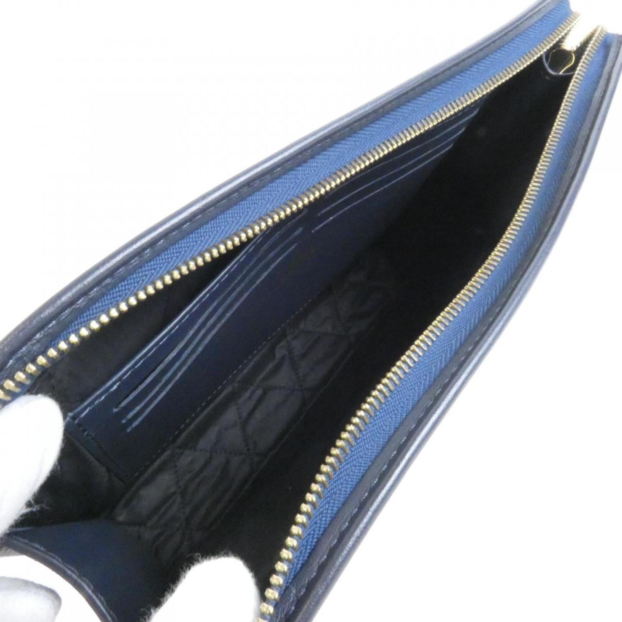 Louis Vuitton Blue Denim Canvas Leather Handbag Pochette (Pre-Owned)
