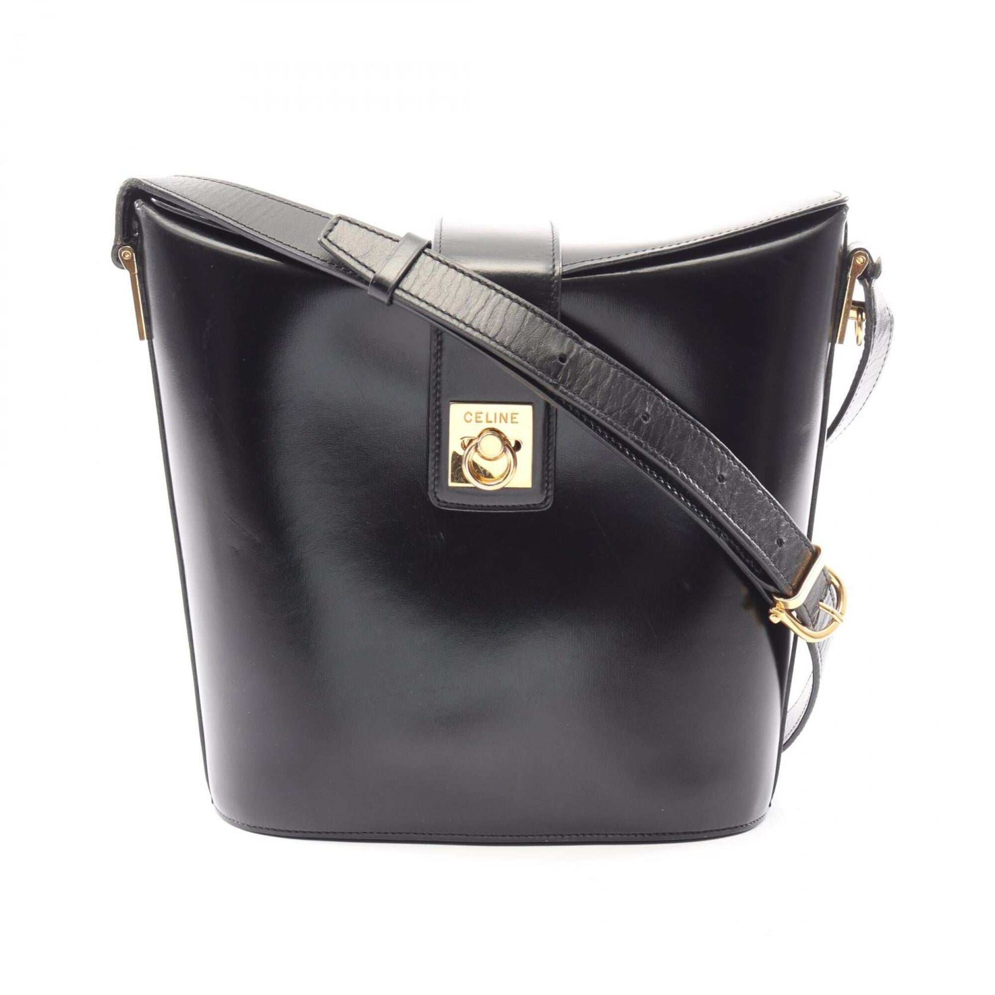 Celine Black Leather Handbag Shoulder Bag (Pre-Owned)