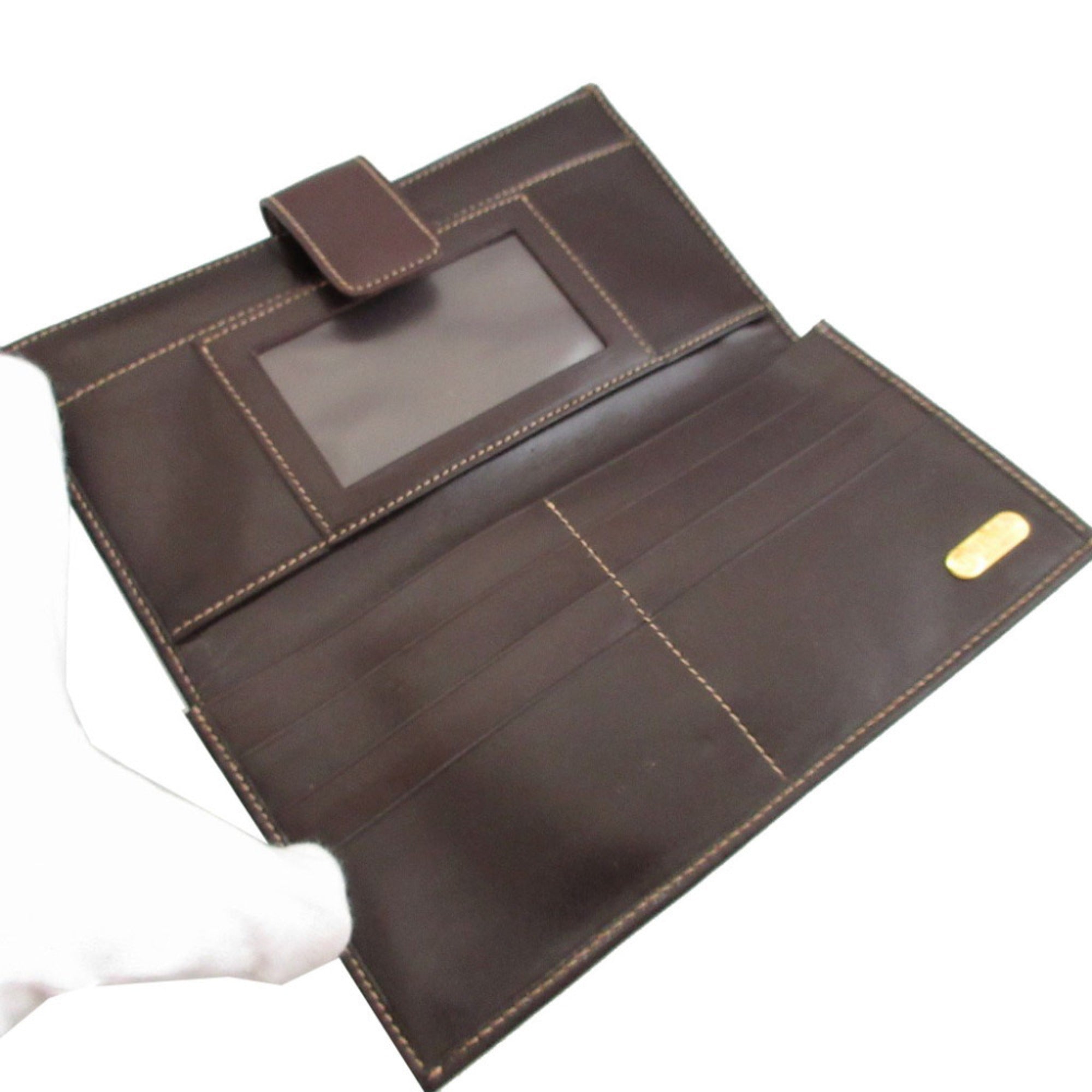 Fendi Brown Canvas Leather Long Wallet (Bi-Fold) (Pre-Owned)