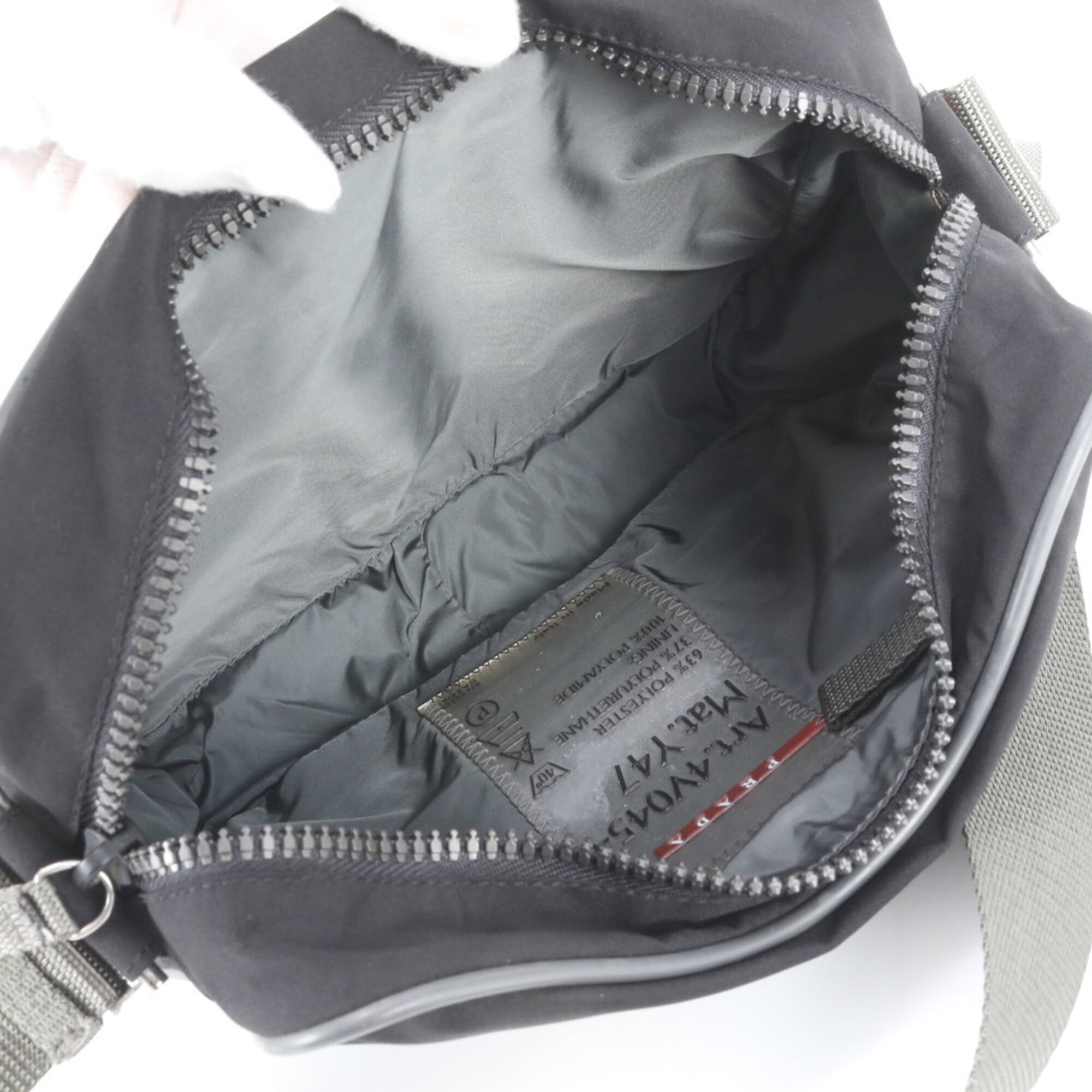 Pradasports Black Gray Messenger Bag Shoulder Bag (Pre-Owned)