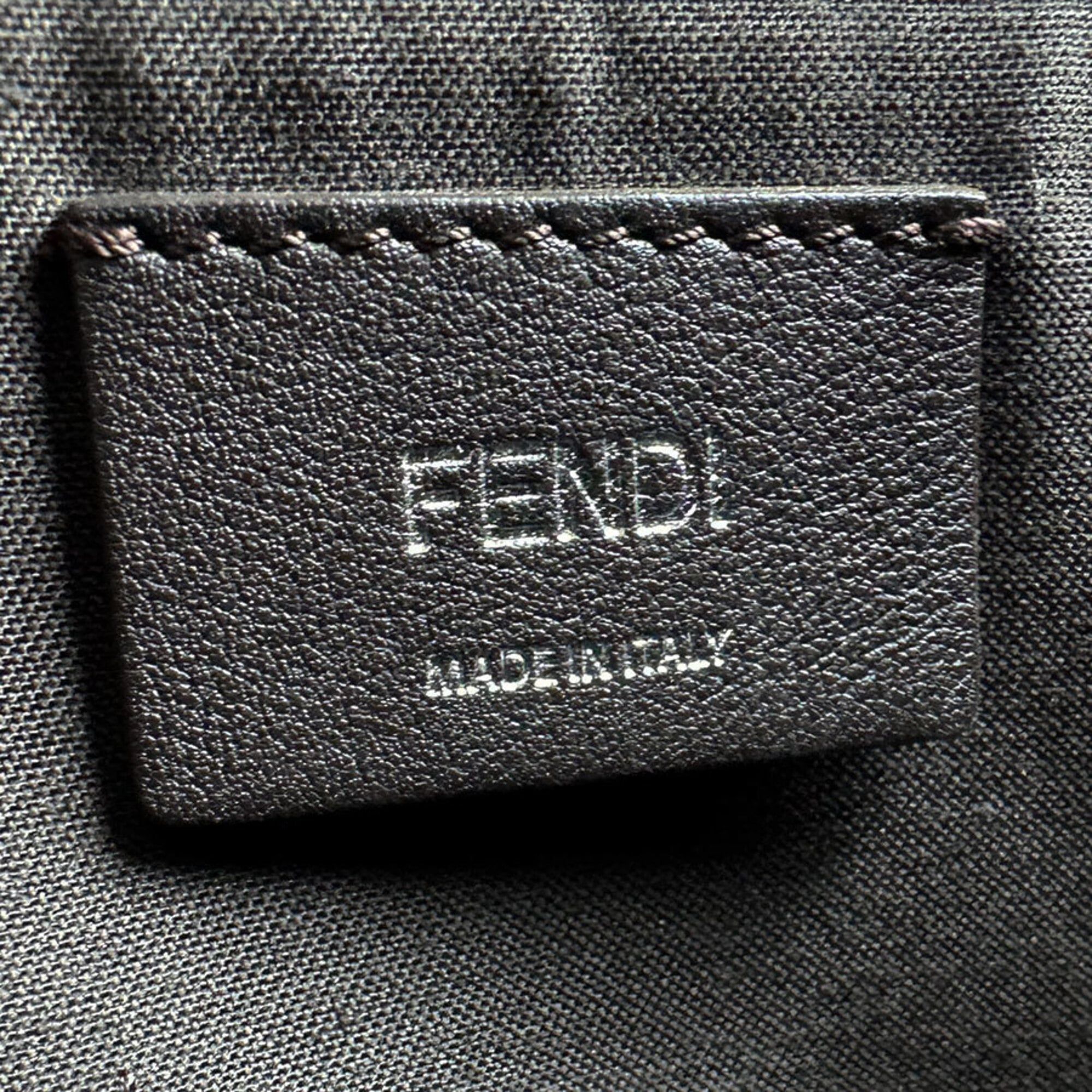 Fendi Brown Leather Handbag Shoulder Bag (Pre-Owned)