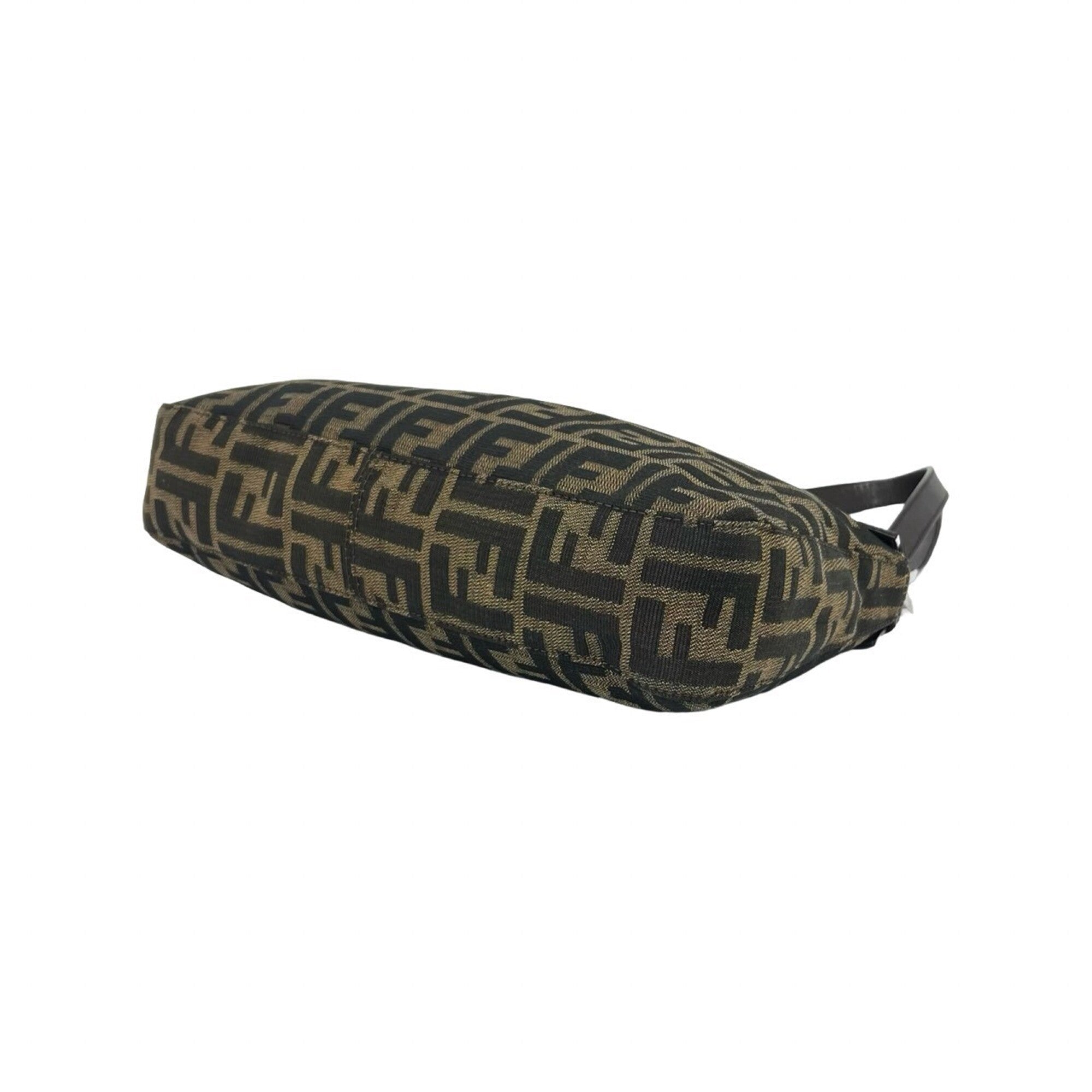 Fendi Brown Canvas Leather Handbag Shoulder Bag (Pre-Owned)