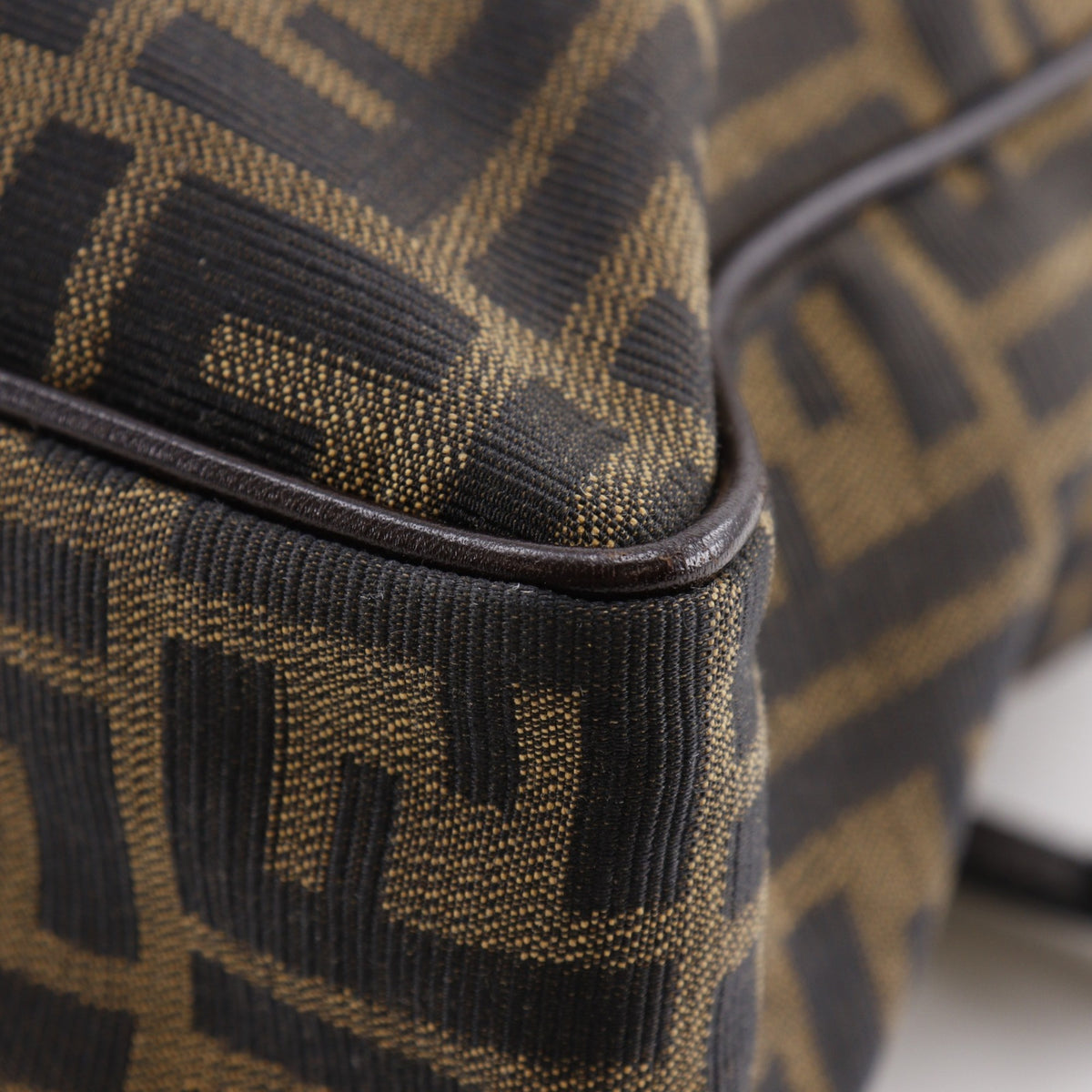 Fendi Zucca Brown Nylon Canvas Briefcase (Pre-Owned)