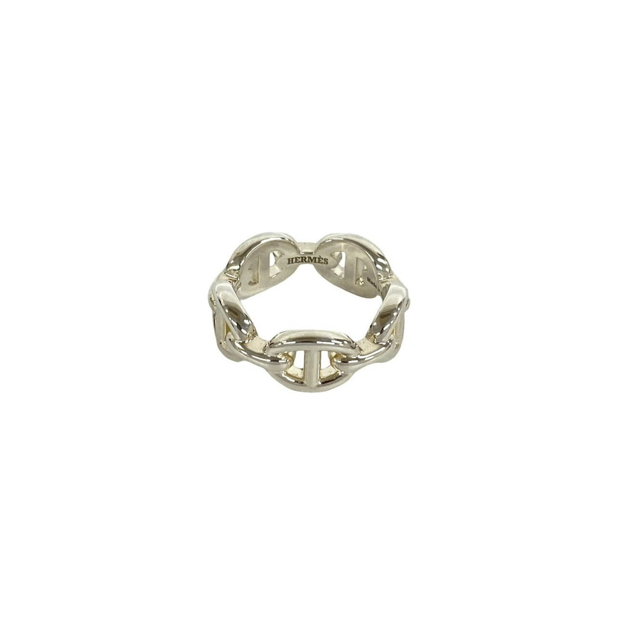 Hermes Silver Silver 925 Band Ring (Pre-Owned)