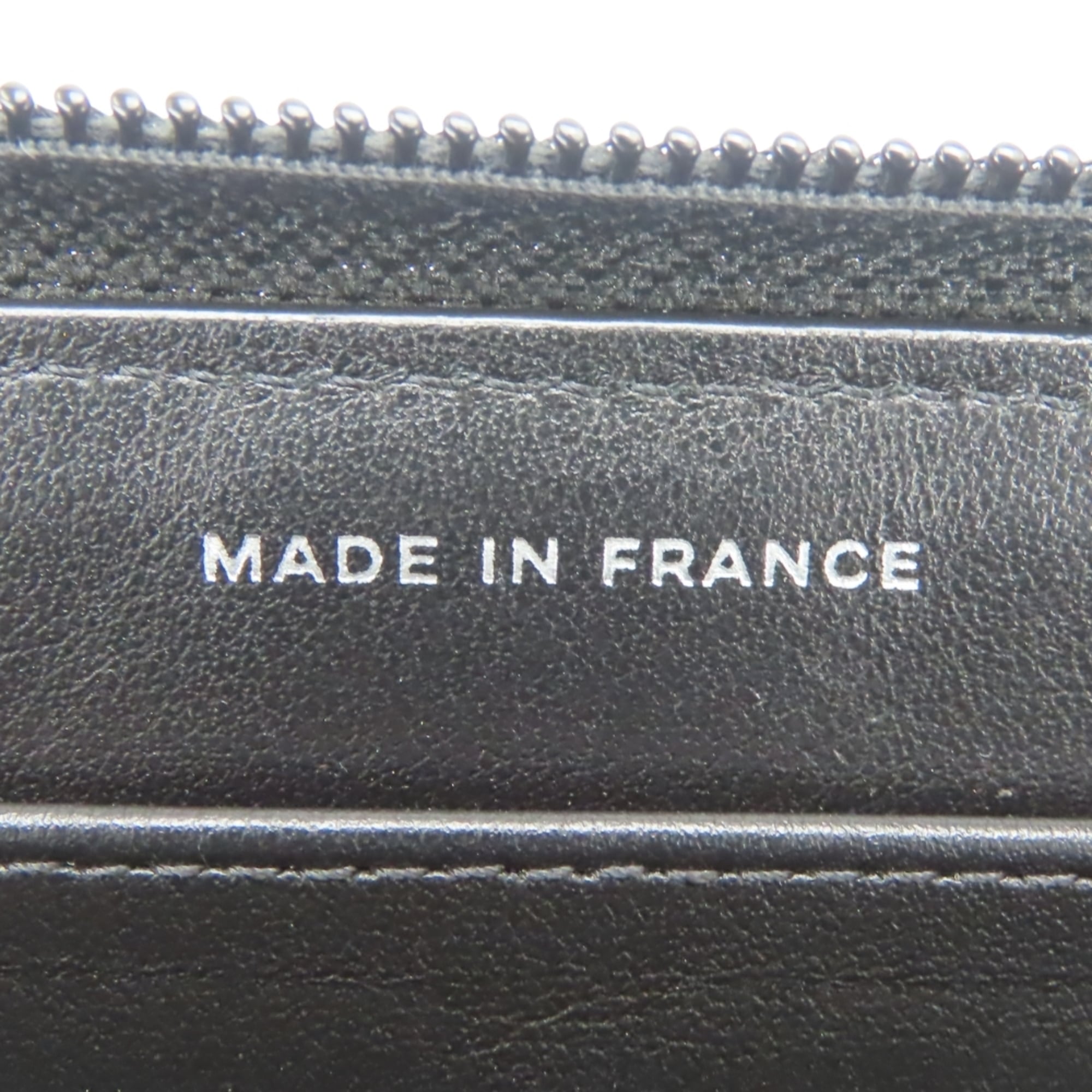 Chanel Boy Chanel Black Grained Calfskin Long Wallet (Bi-Fold) (Pre-Owned)