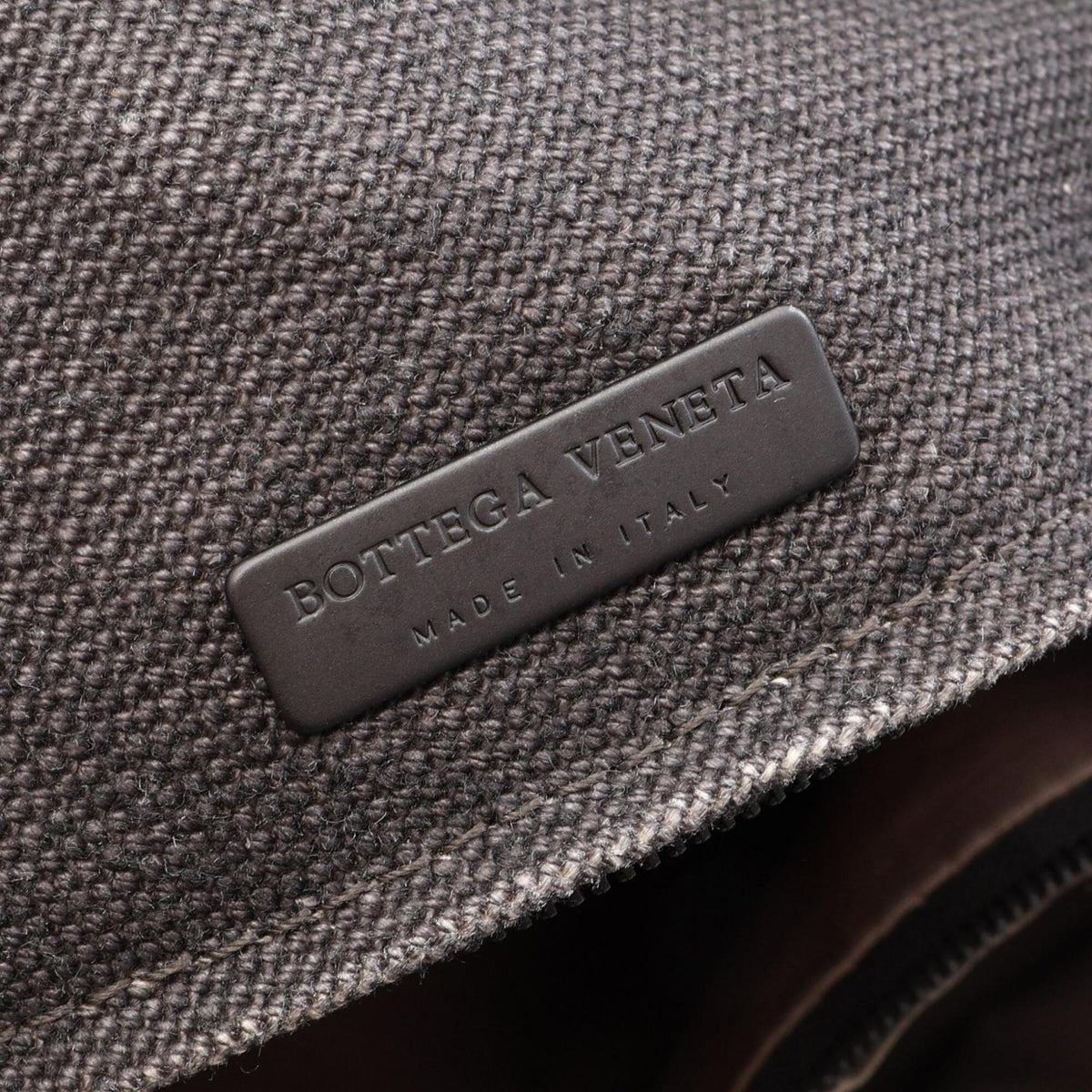 Bottega Veneta Gray Canvas Handbag Tote Bag (Pre-Owned)