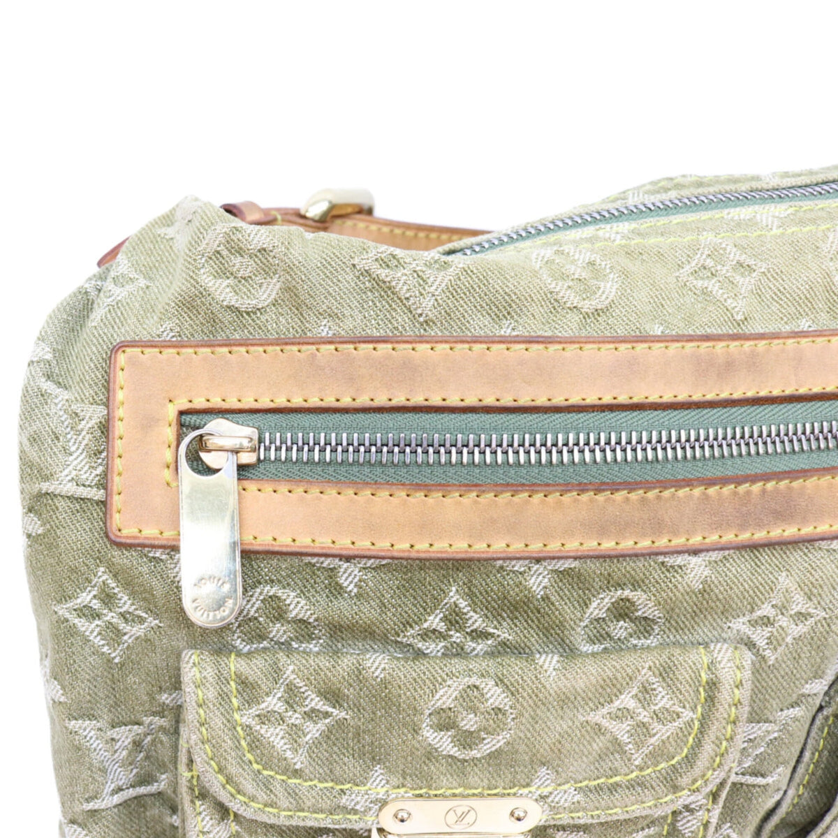 Louis Vuitton Khaki Monogram Denim Shoulder Bag (Pre-Owned)