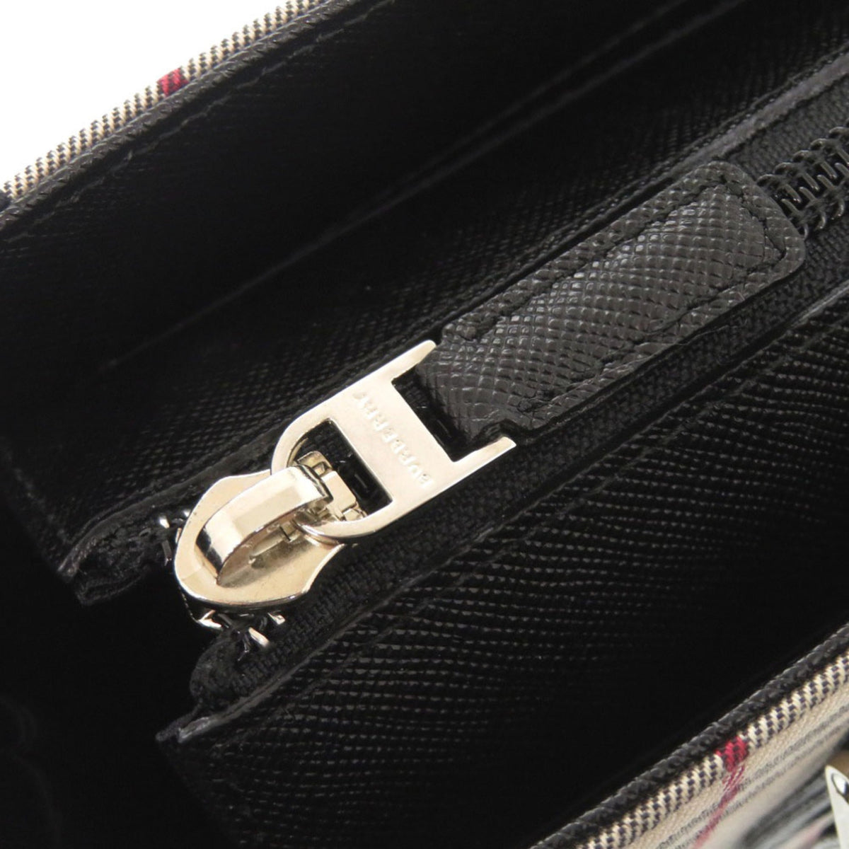 Burberry Beige Black Canvas Handbag (Pre-Owned)