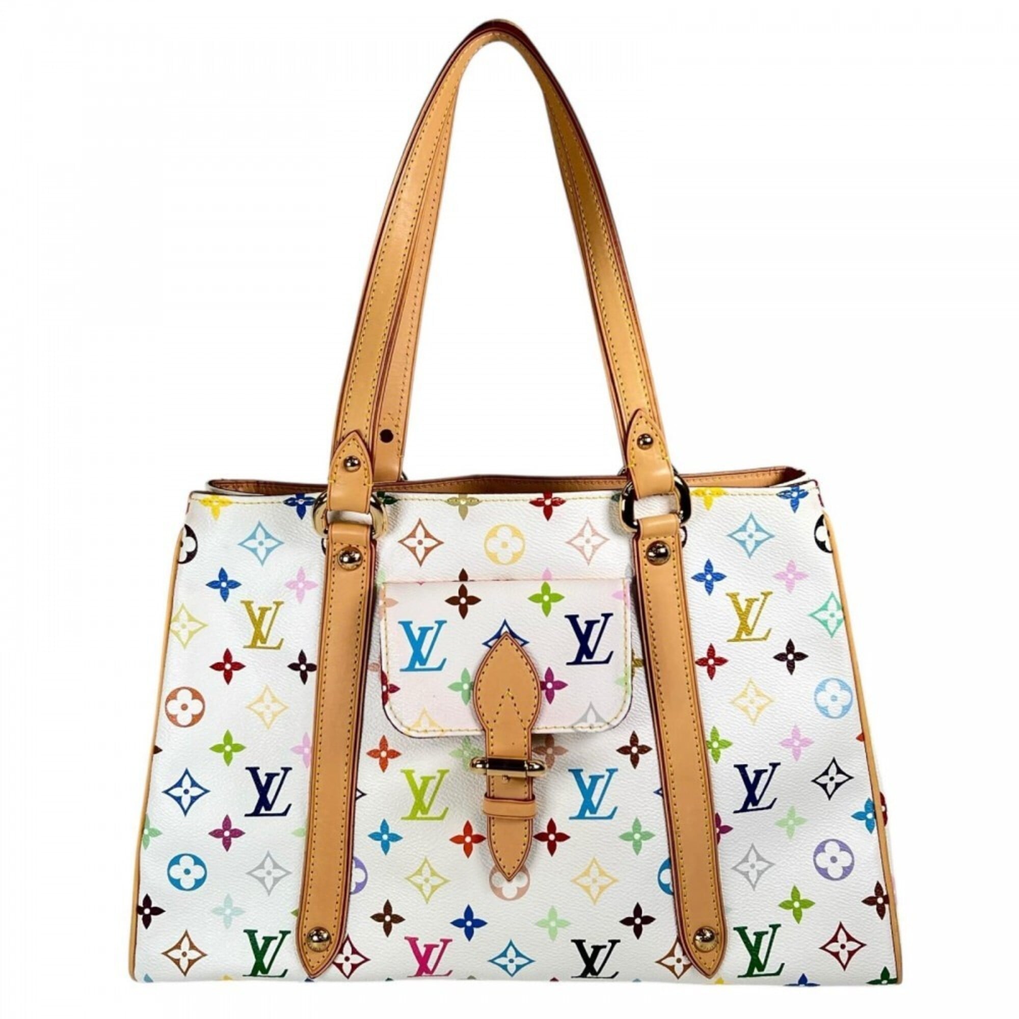 Louis Vuitton White Monogram Multicolore Handbag (Pre-Owned)