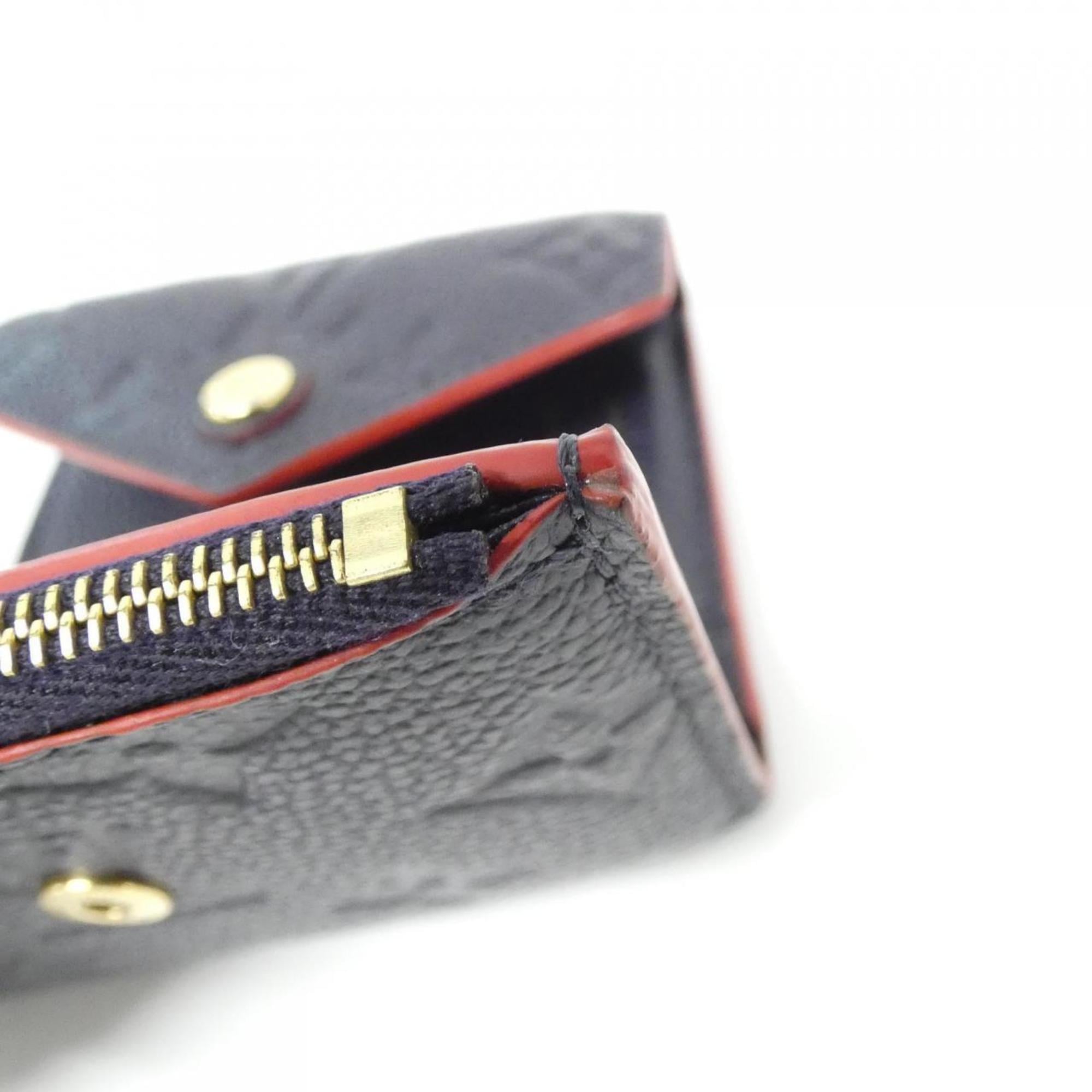 Louis Vuitton Black Leather Wallet (Tri-Fold) (Pre-Owned)