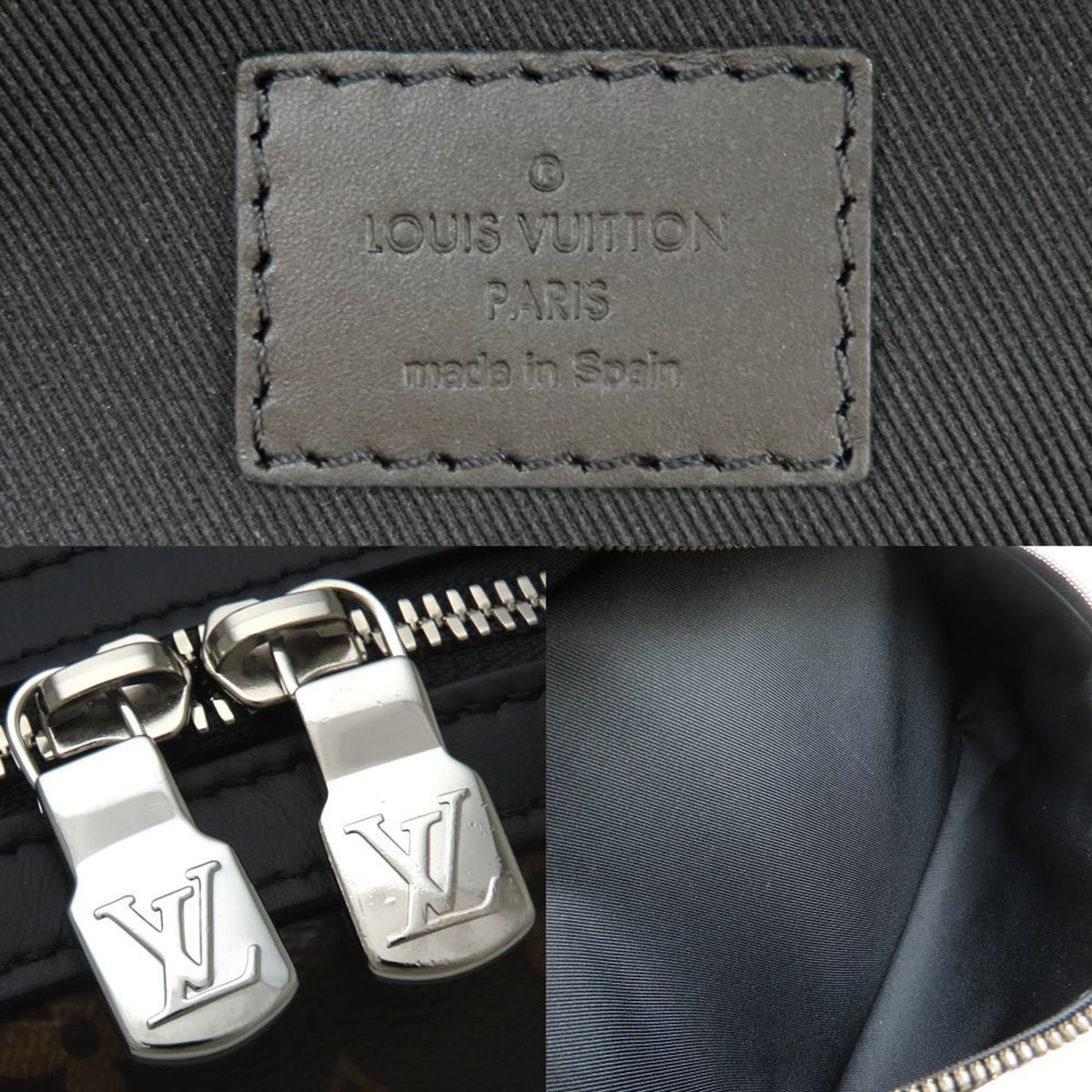 Louis Vuitton Black Brown Canvas Leather Backpack (Pre-Owned)