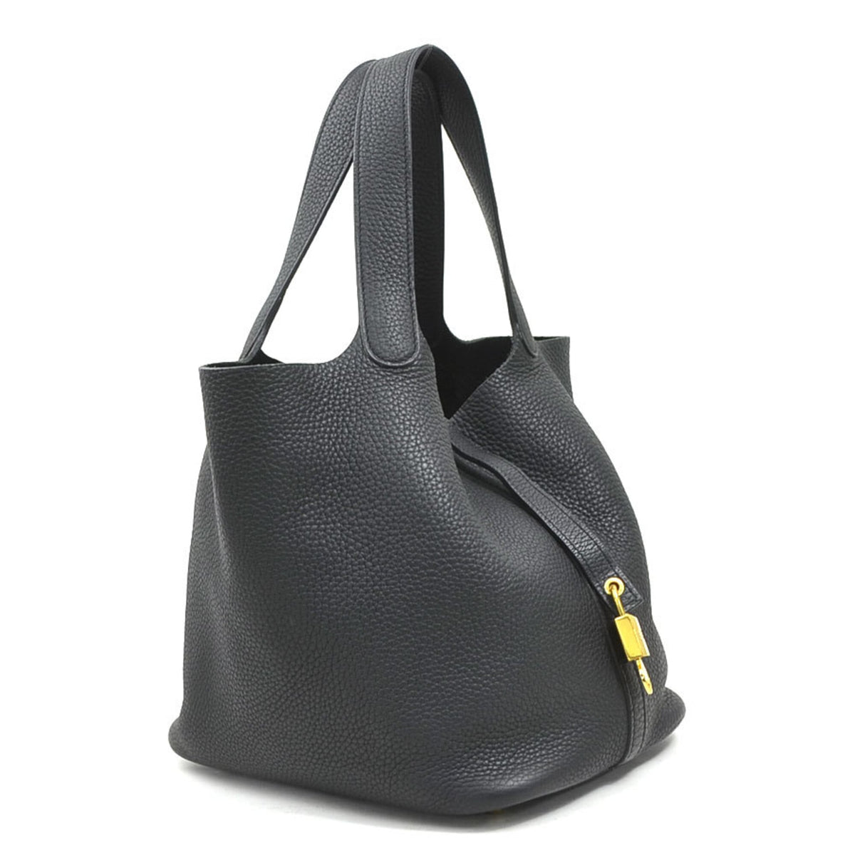 Hermes Black Taurillon Clemence Leather Handbag (Pre-Owned)