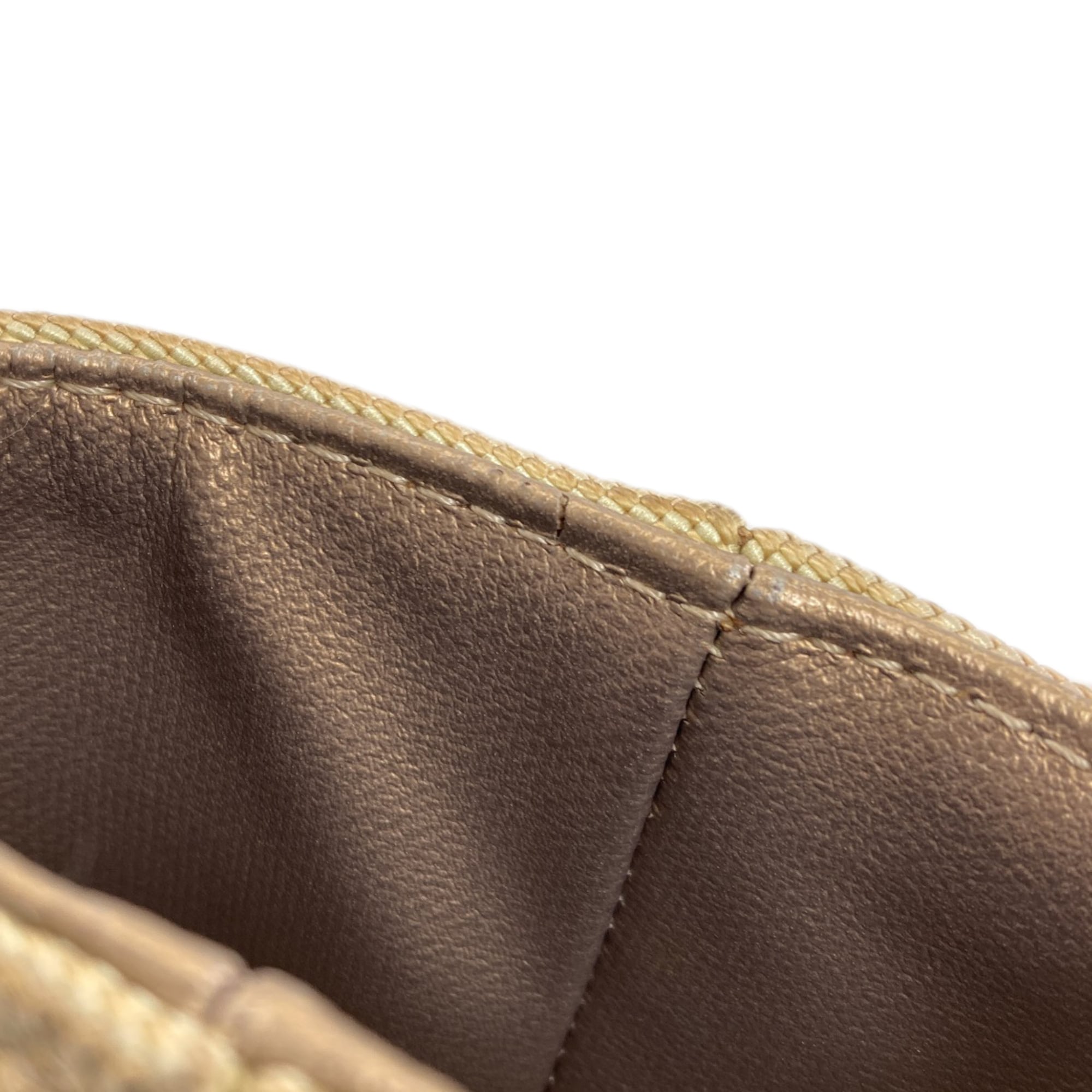 Chanel Gold Canvas Leather Tote Bag (Pre-Owned)