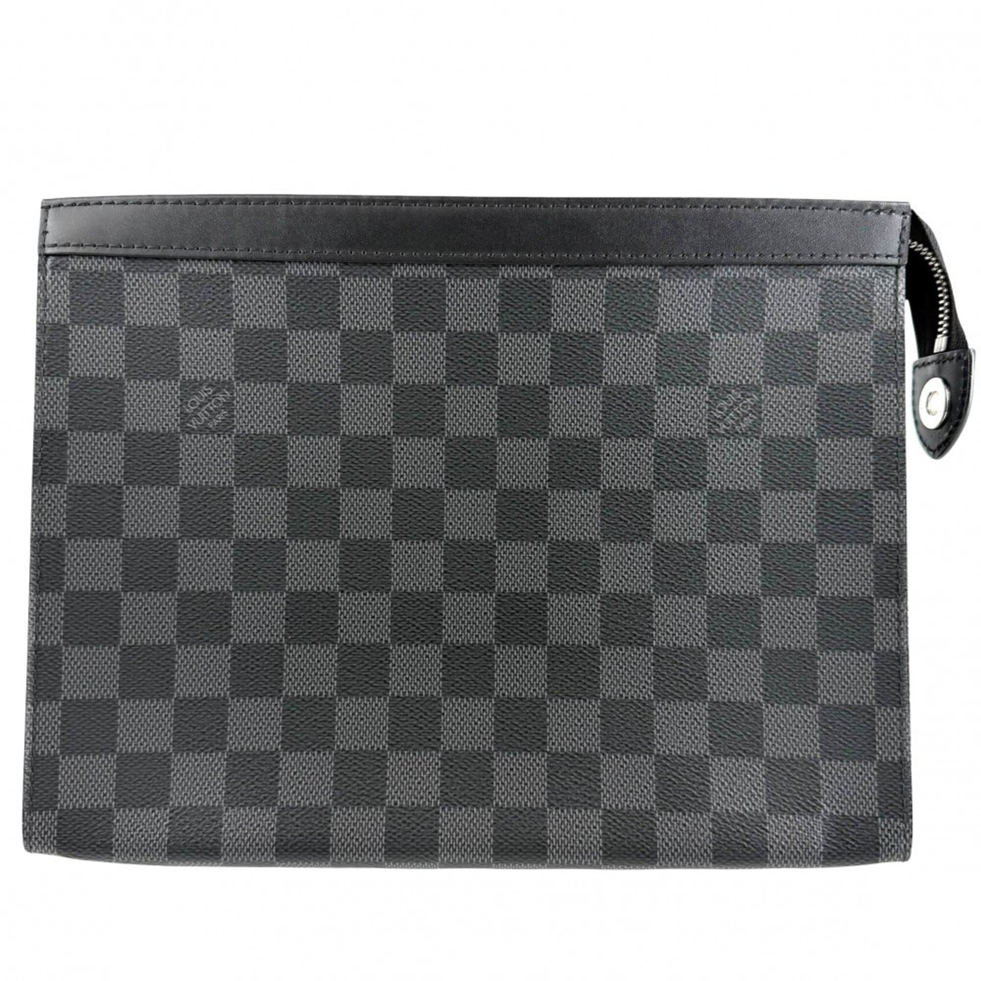 Louis Vuitton Black White Damier Graphite Clutch Bag Pochette (Pre-Owned)