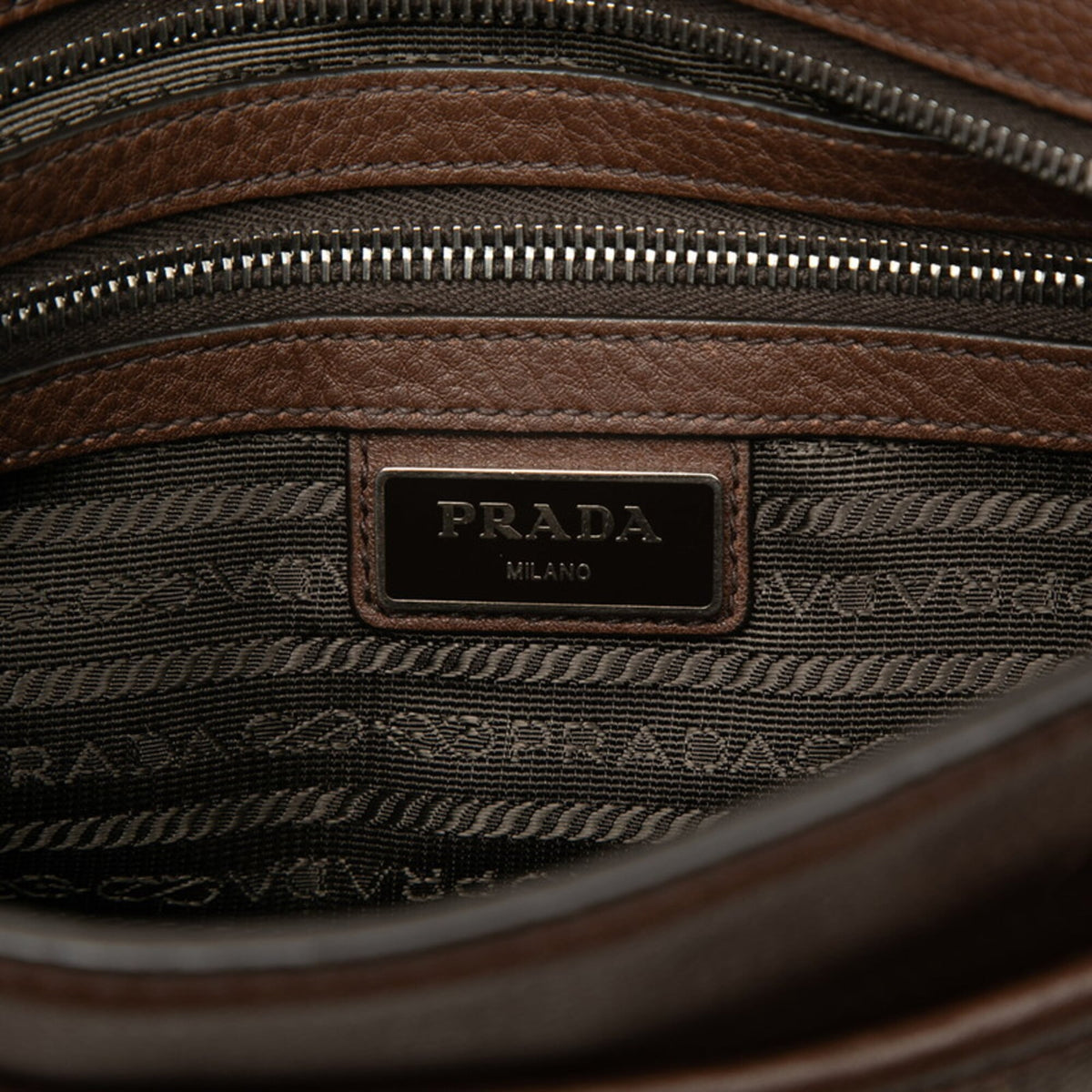 Prada Brown Leather Shoulder Bag (Pre-Owned)