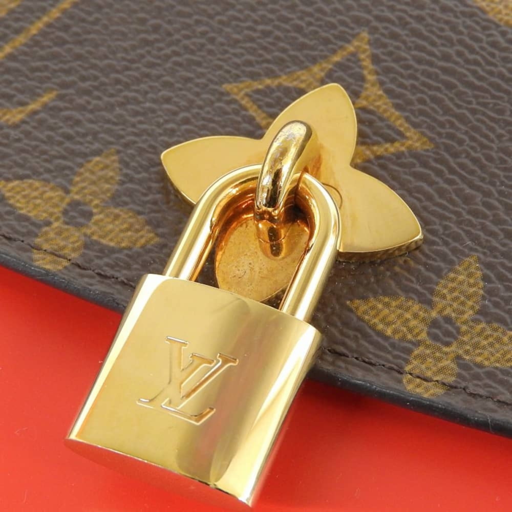 Louis Vuitton Brown Coquelicots Red Color Pvc Leather Long Wallet (Tri-Fold) (Pre-Owned)