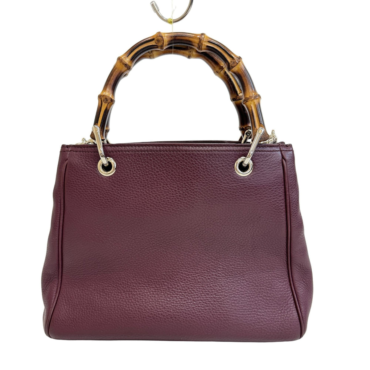 Gucci Wine Bamboo Leather Handbag Shoulder Bag (Pre-Owned)