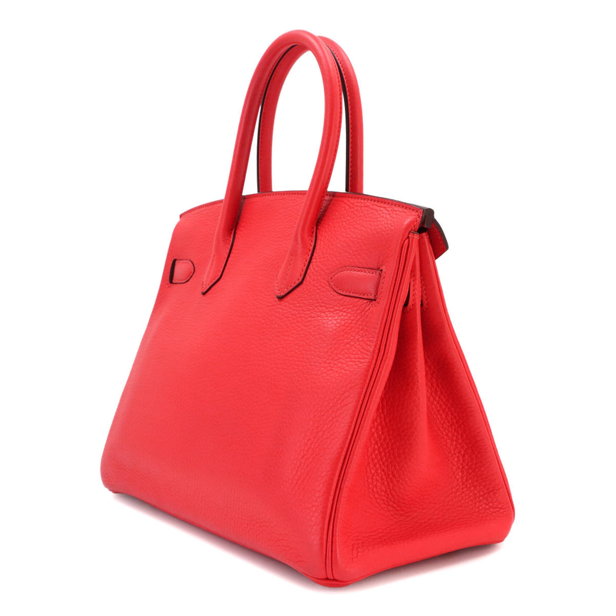 Hermes Birkin Silver Taurillon Clemence Leather Handbag (Pre-Owned)