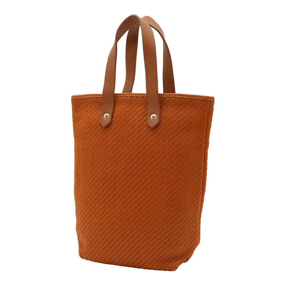 Hermes Multi-Color Orange Wool Leather Handbag Tote Bag (Pre-Owned)