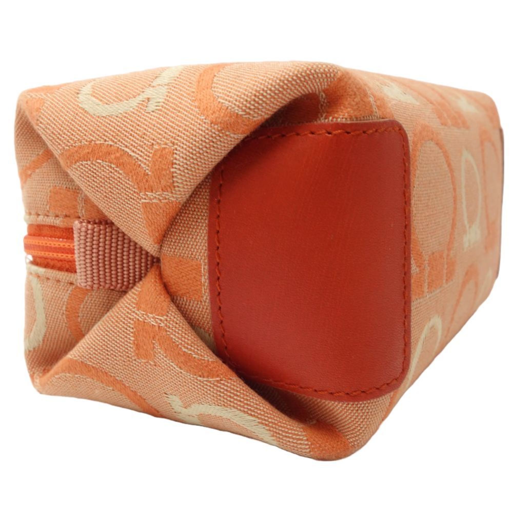 Salvatore Ferragamo Orange Canvas Pouch (Pre-Owned)