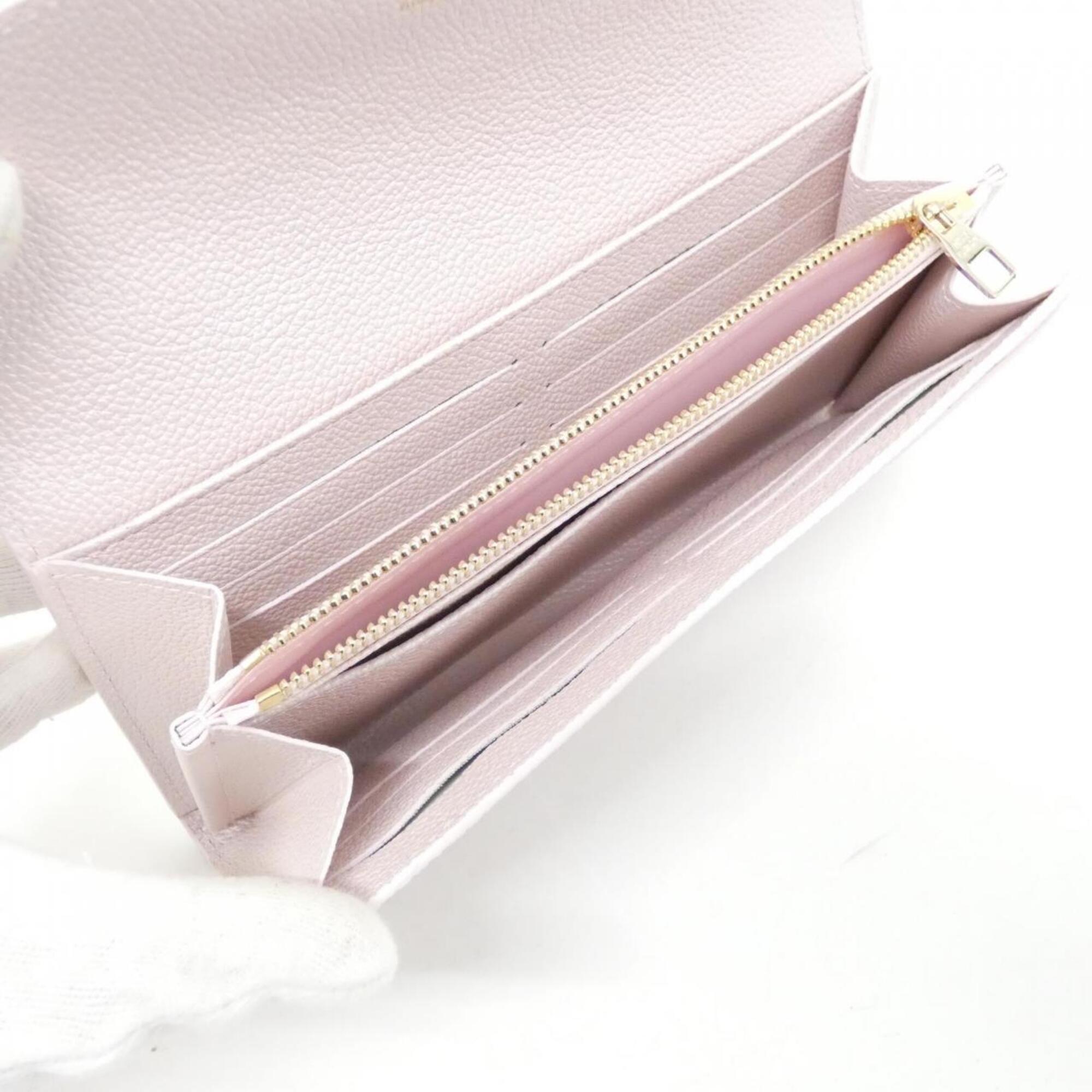 Louis Vuitton Pink Leather Long Wallet (Bi-Fold) (Pre-Owned)