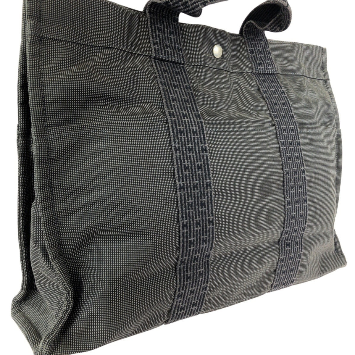 Hermes Gray Polyamide Polyester Handbag Tote Bag (Pre-Owned)