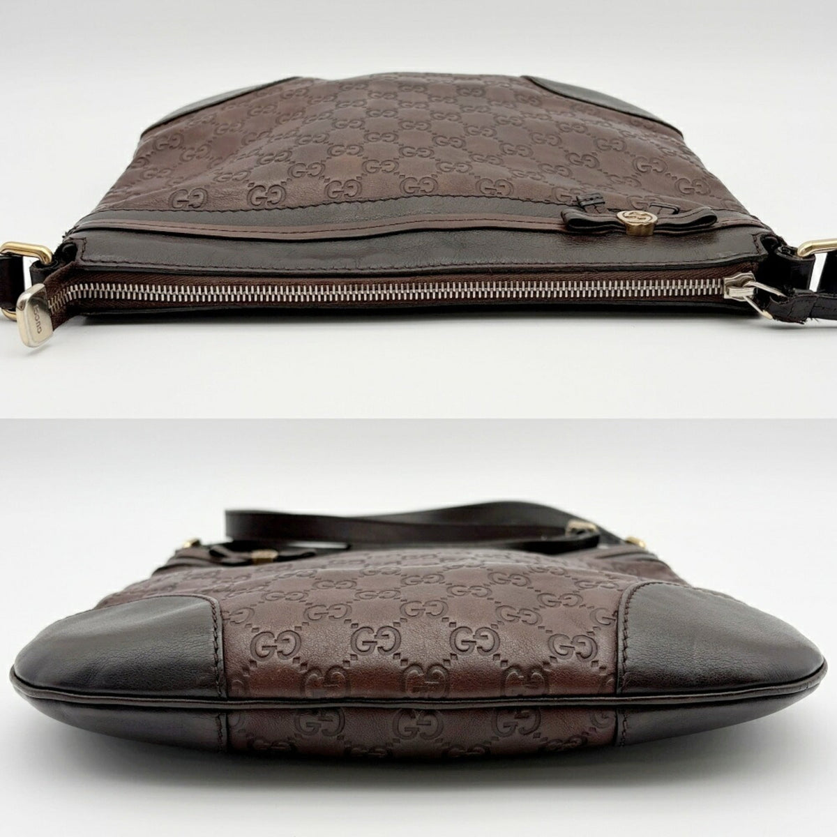 Gucci Dark Brown Leather Shoulder Bag (Pre-Owned)