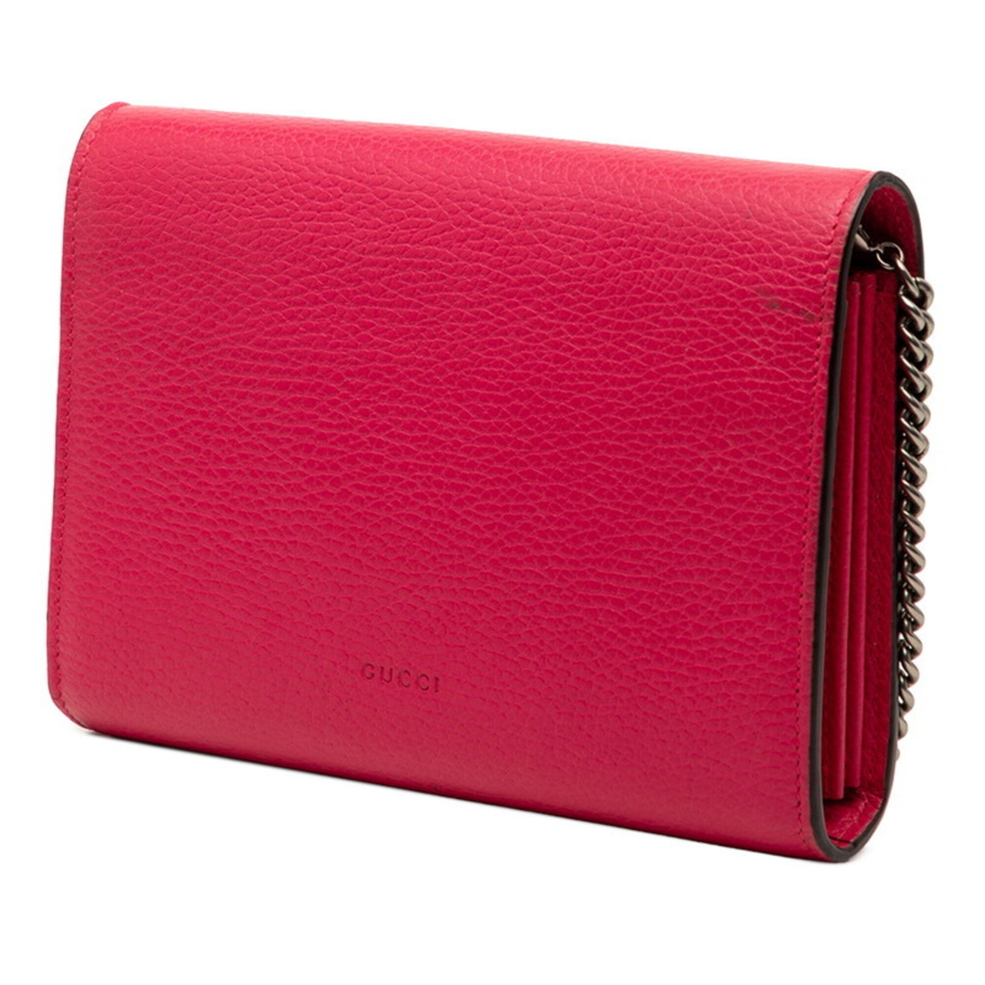 Gucci Pink Leather Shoulder Bag (Pre-Owned)