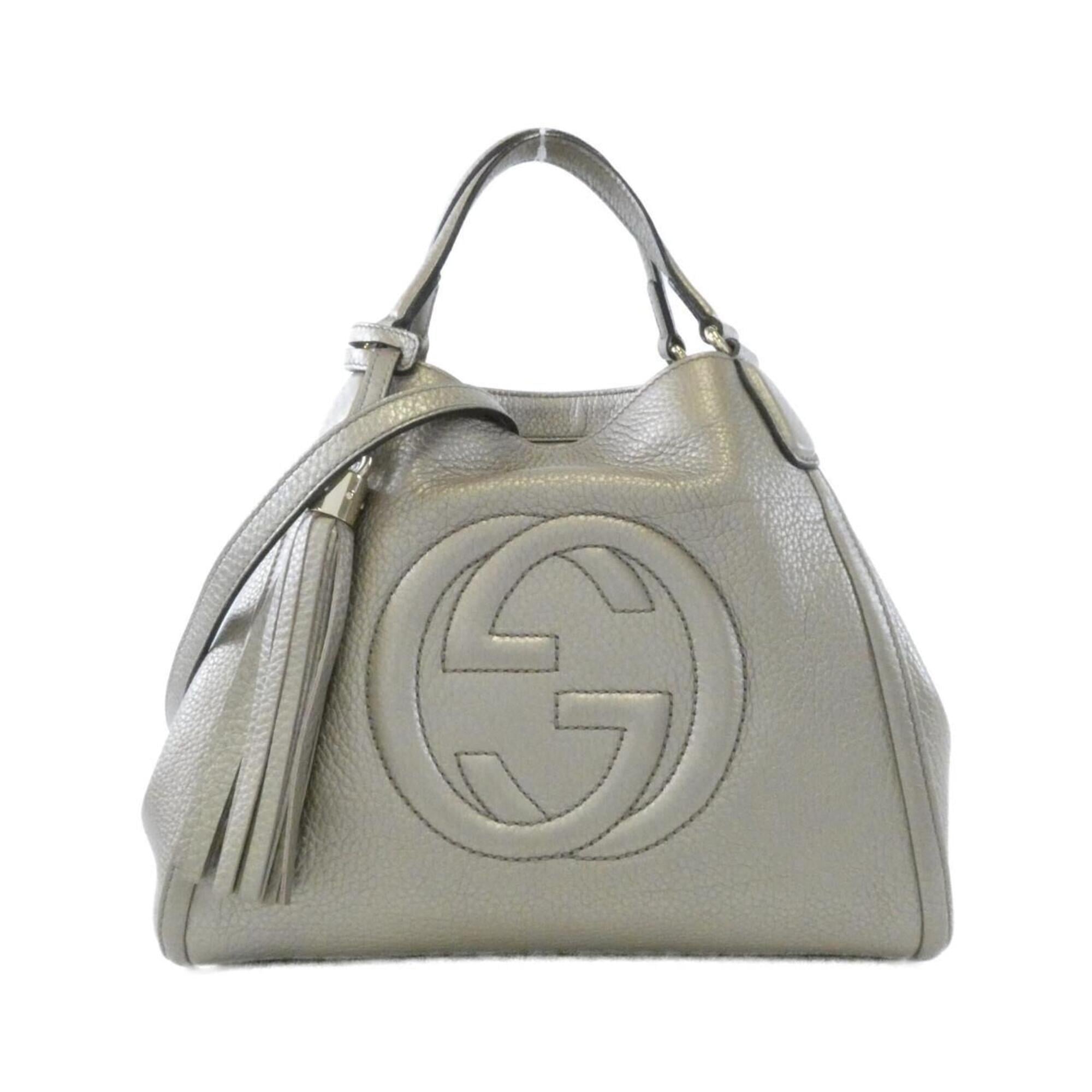 Gucci Champagne Leather Handbag (Pre-Owned)