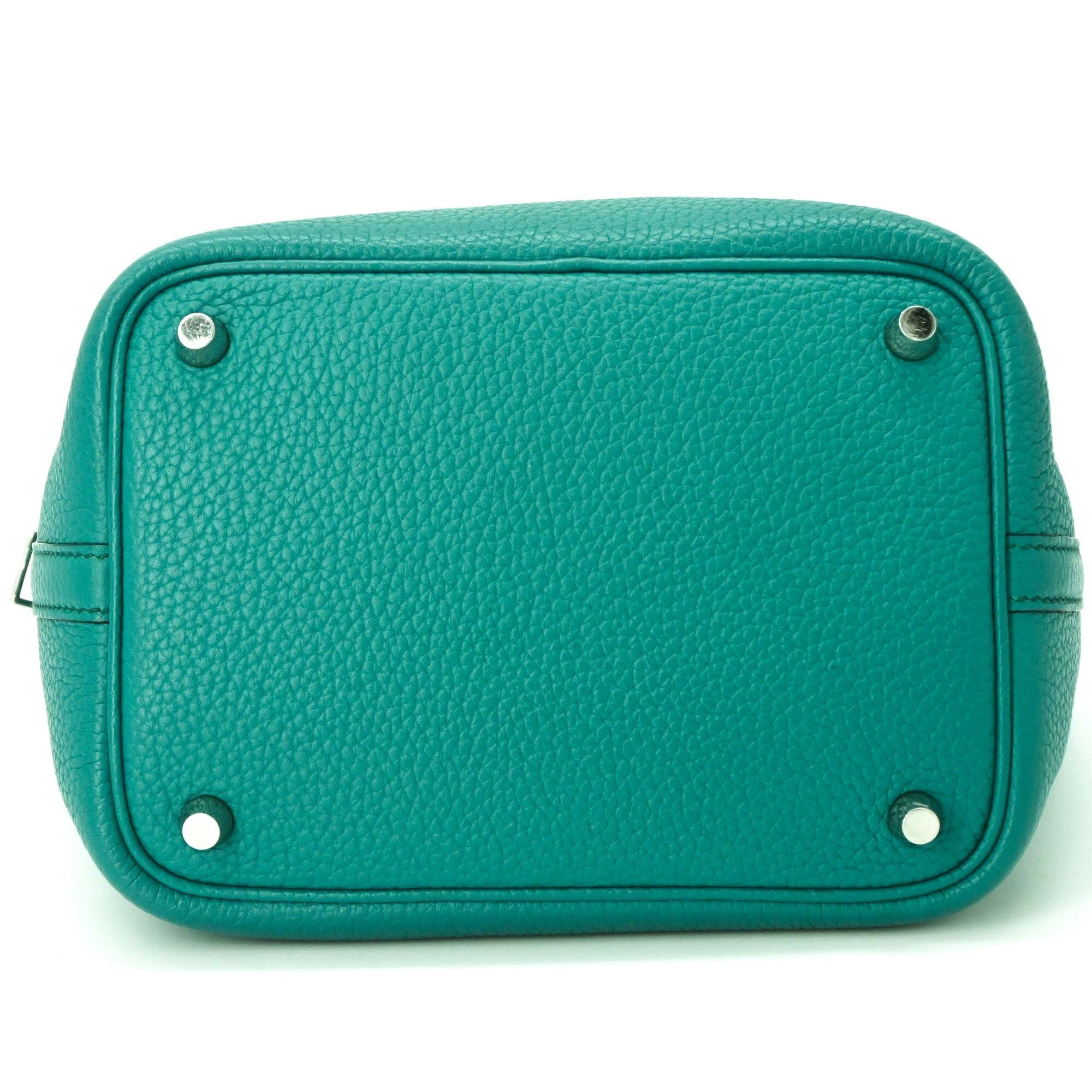 Hermes Green Taurillon Clemence Leather Handbag (Pre-Owned)