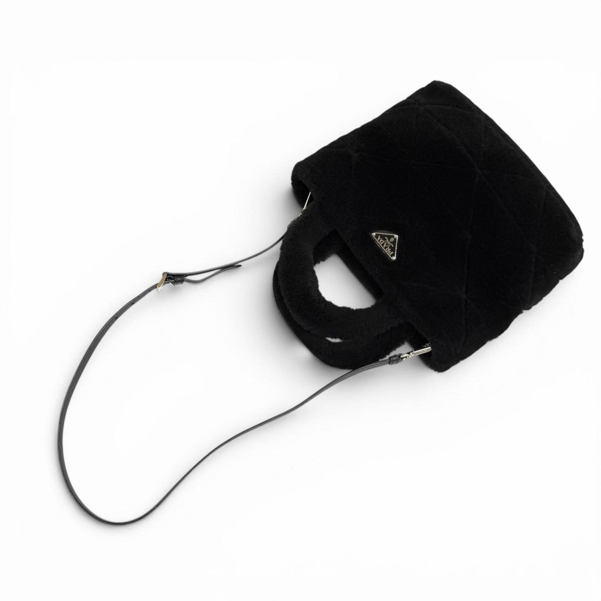 Prada Black Leather Pouch Shoulder Bag (Pre-Owned)