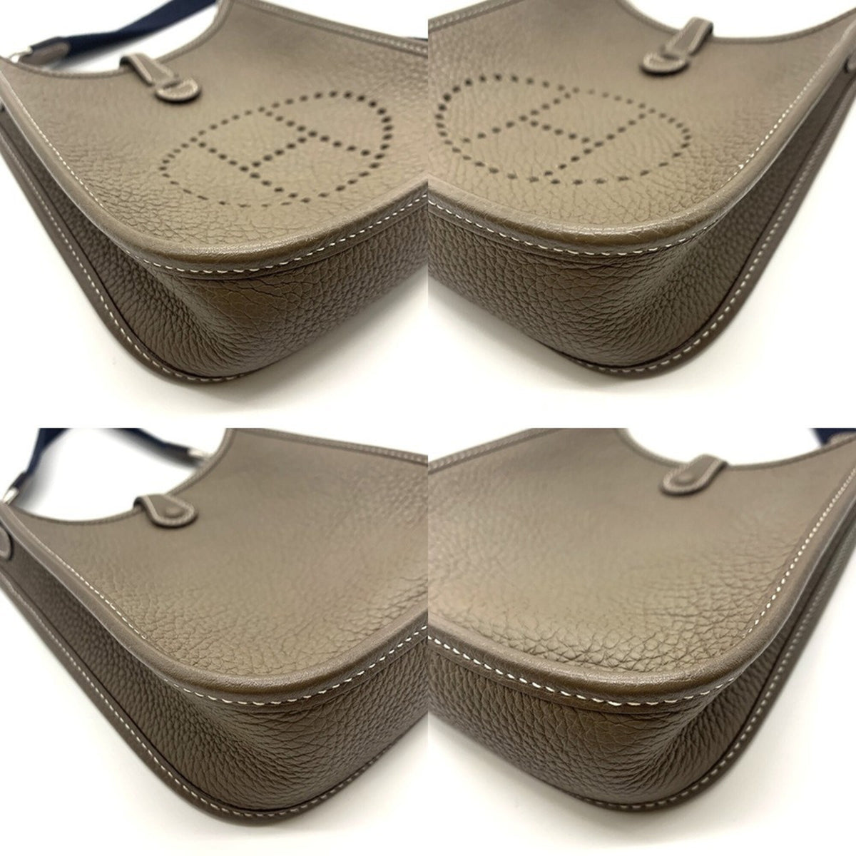Hermes Evelyne Etoupe Gray Taurillon Clemence Leather Shoulder Bag (Pre-Owned)