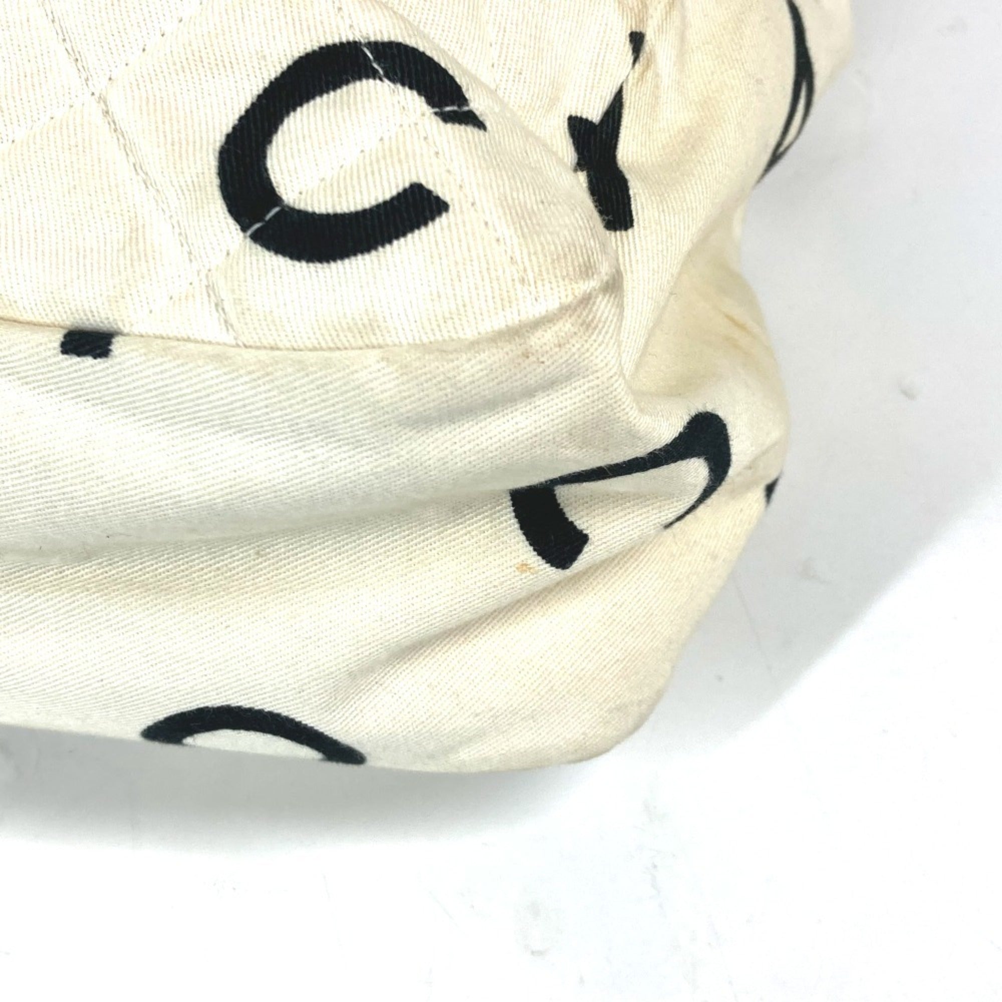 Chanel Black White Canvas Shoulder Bag Tote Bag (Pre-Owned)