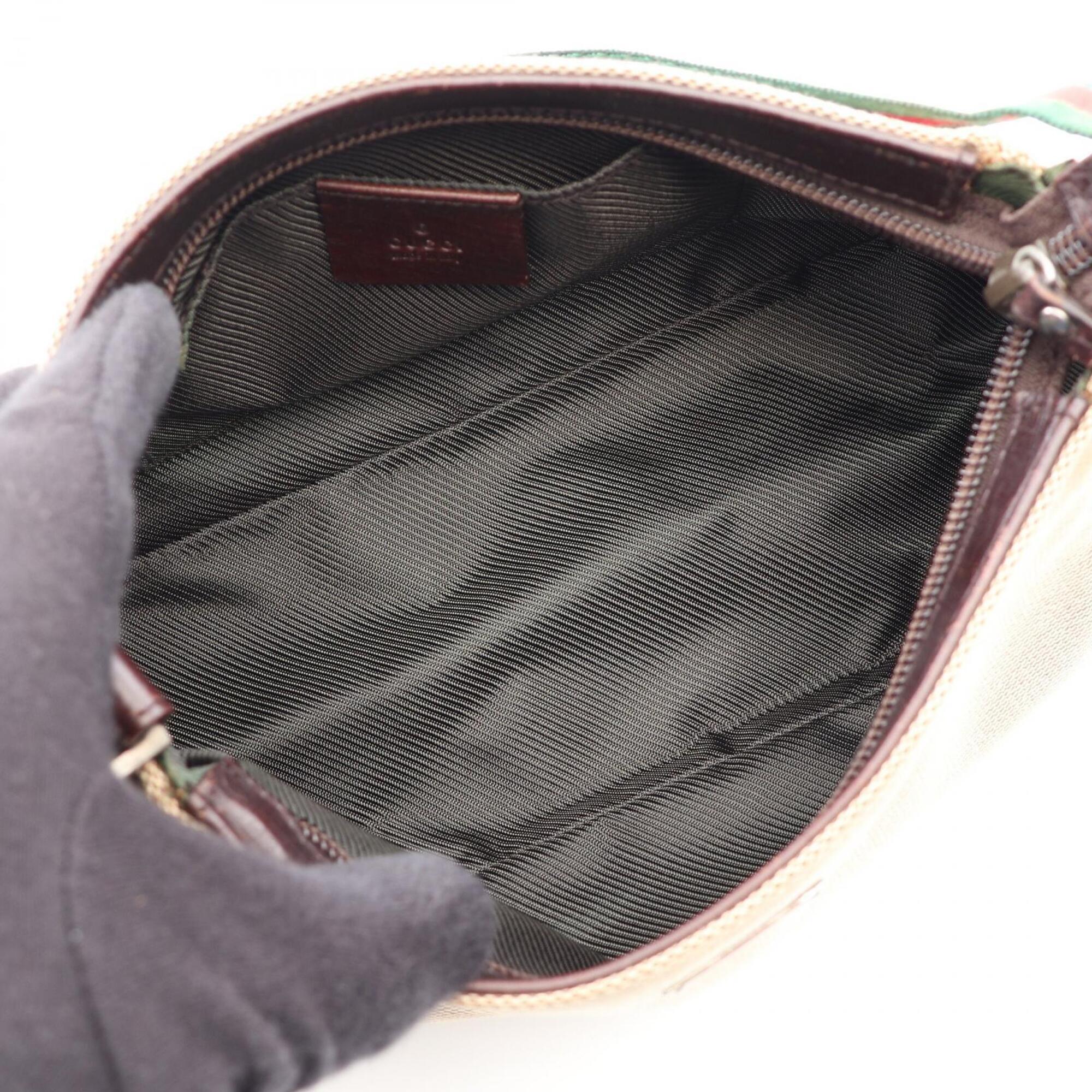 Gucci Beige Multi-Color Canvas Leather Handbag (Pre-Owned)