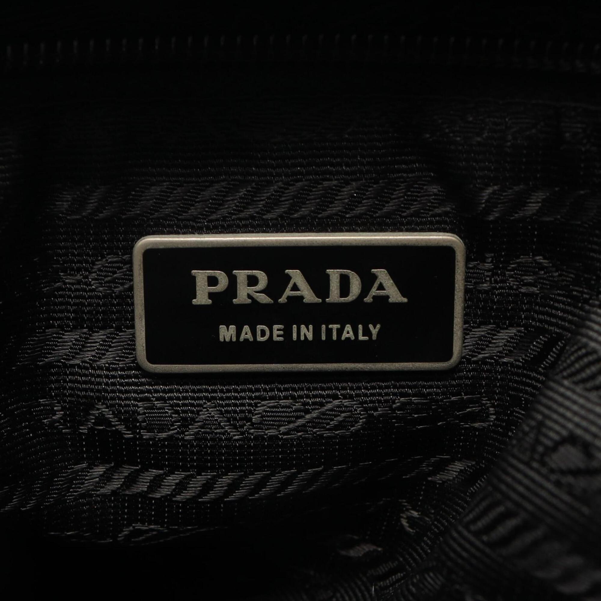 Prada Black Nylon Saffiano Triangle Handbag Shoulder Bag (Pre-Owned)