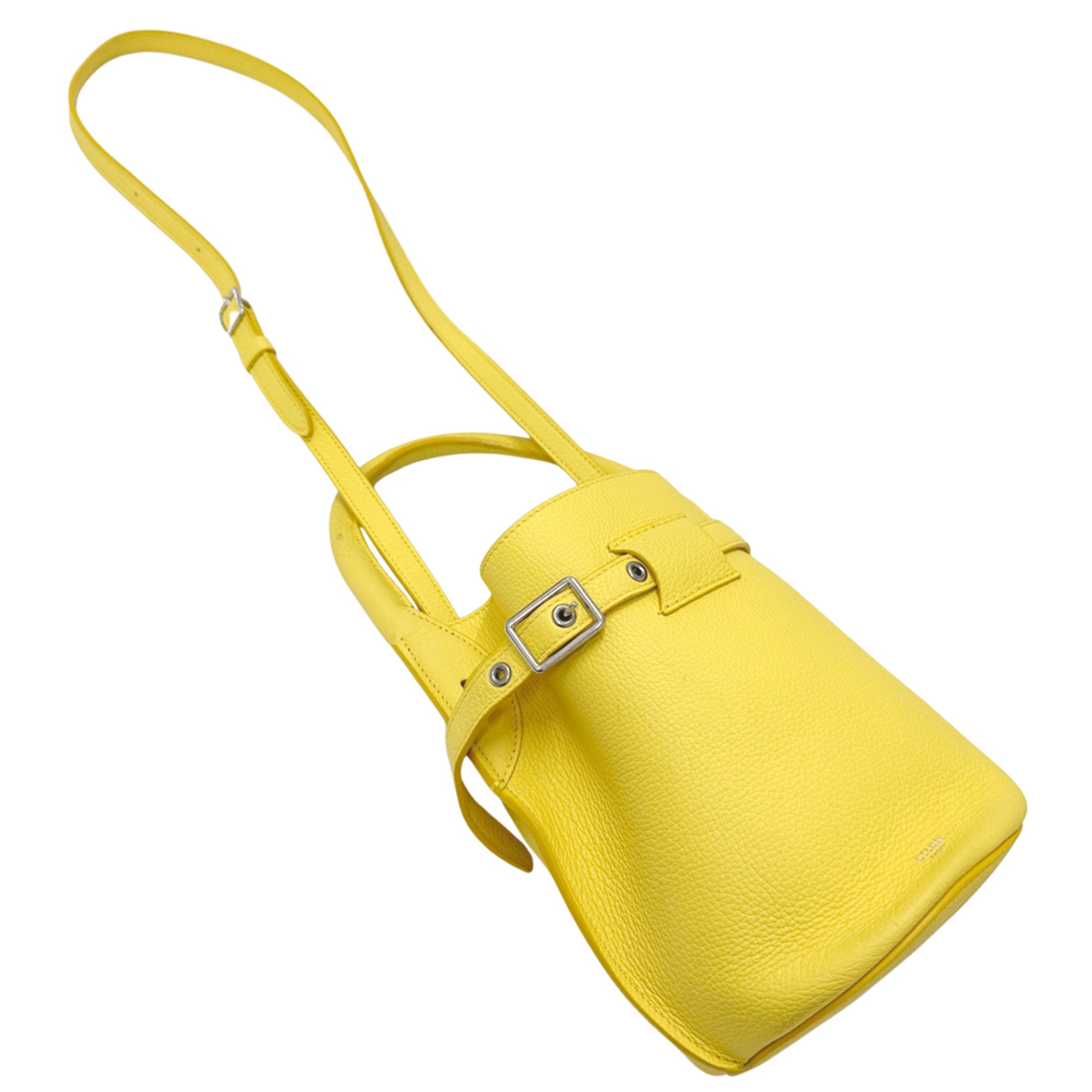 Celine Yellow Leather Handbag Shoulder Bag (Pre-Owned)