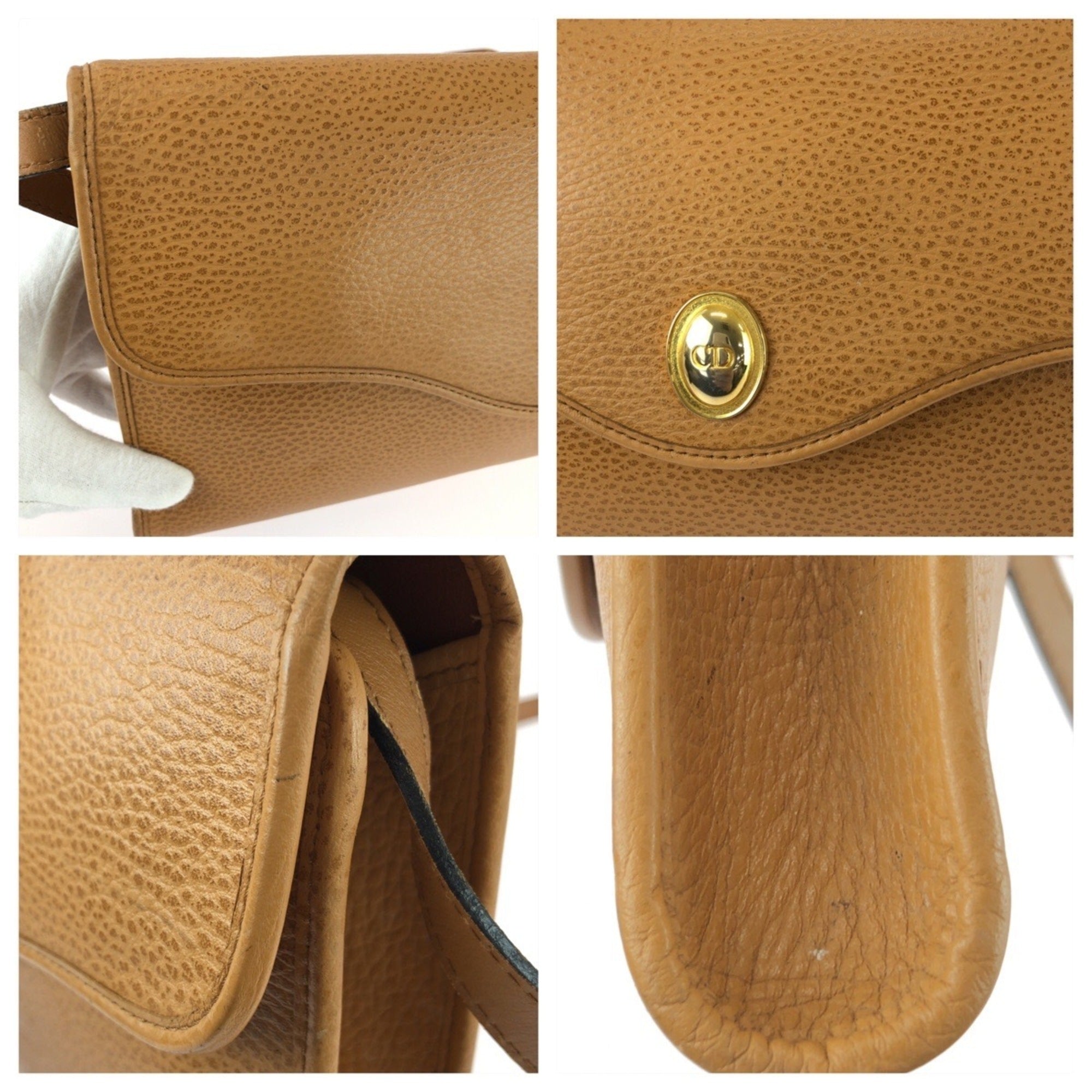 Christian Dior Brown Camel Leather Shoulder Bag (Pre-Owned)