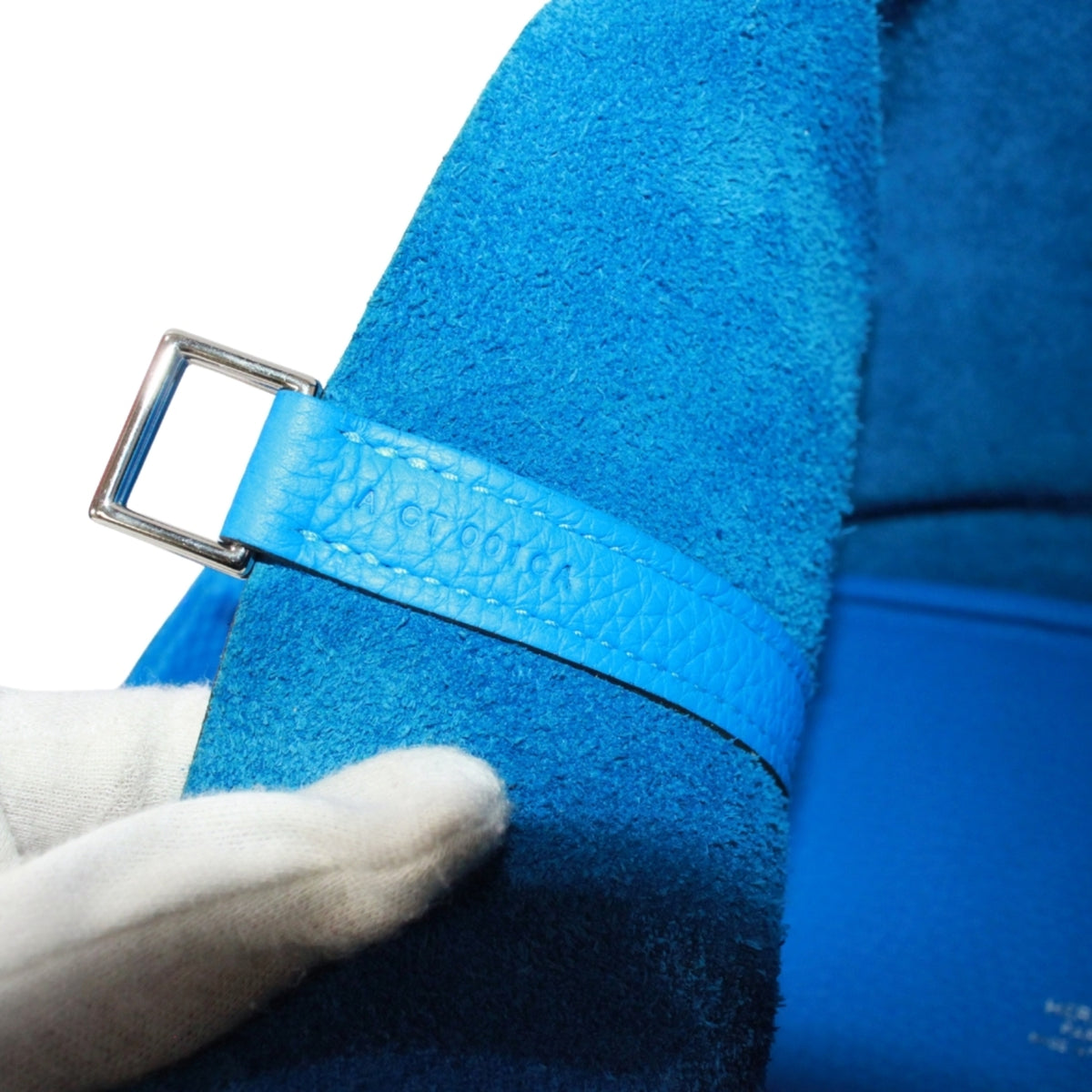 Hermes Blue Blue Hydra Taurillon Clemence Leather Handbag (Pre-Owned)