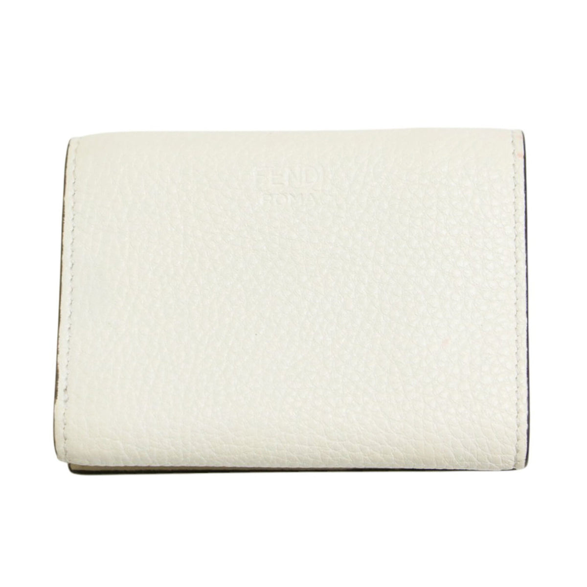 Fendi White Leather Wallet (Tri-Fold) (Pre-Owned)