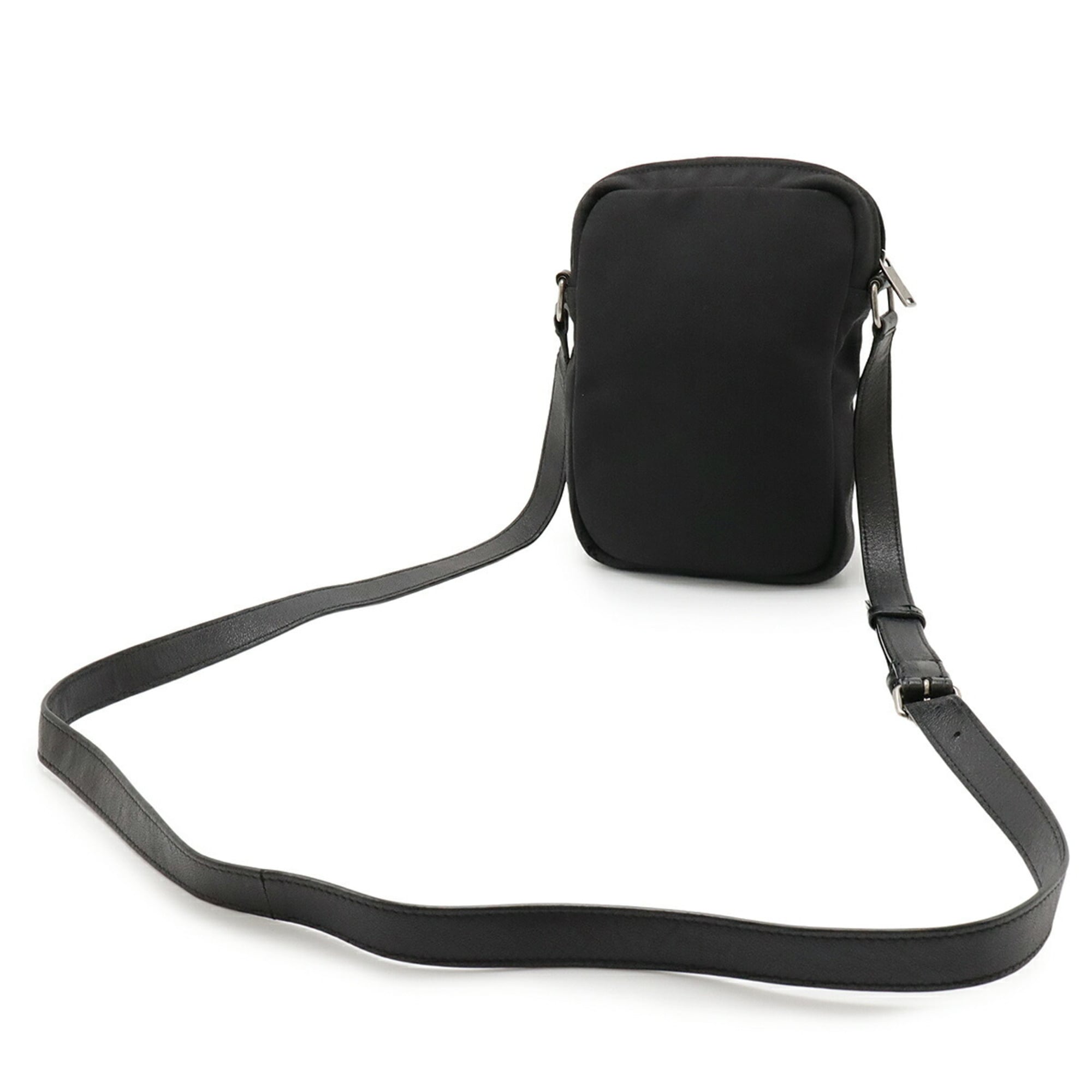 Yves Saint Laurent Black Canvas Leather Pochette Shoulder Bag (Pre-Owned)